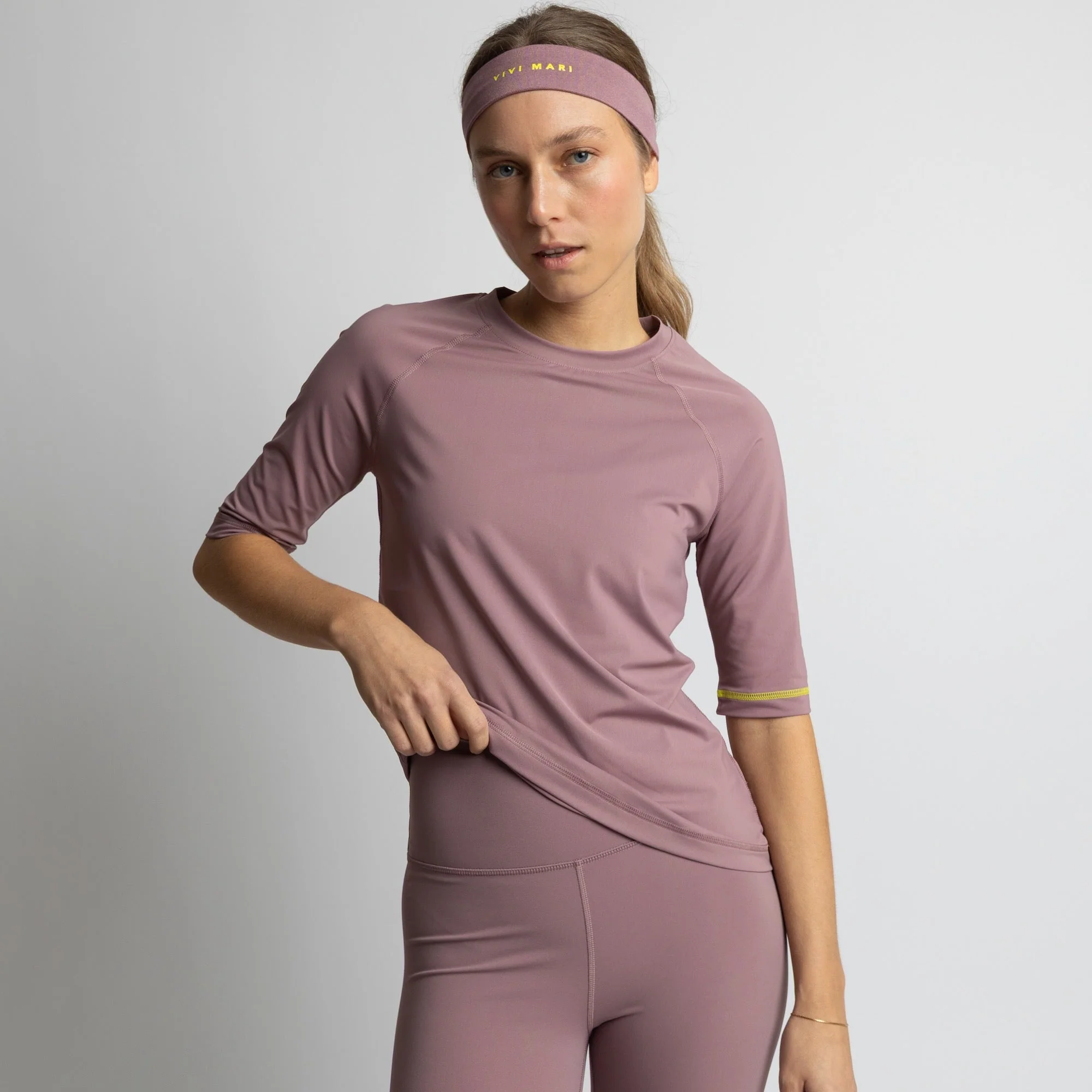 Activewear Half Sleeve T-Shirt ash plum - Image 8