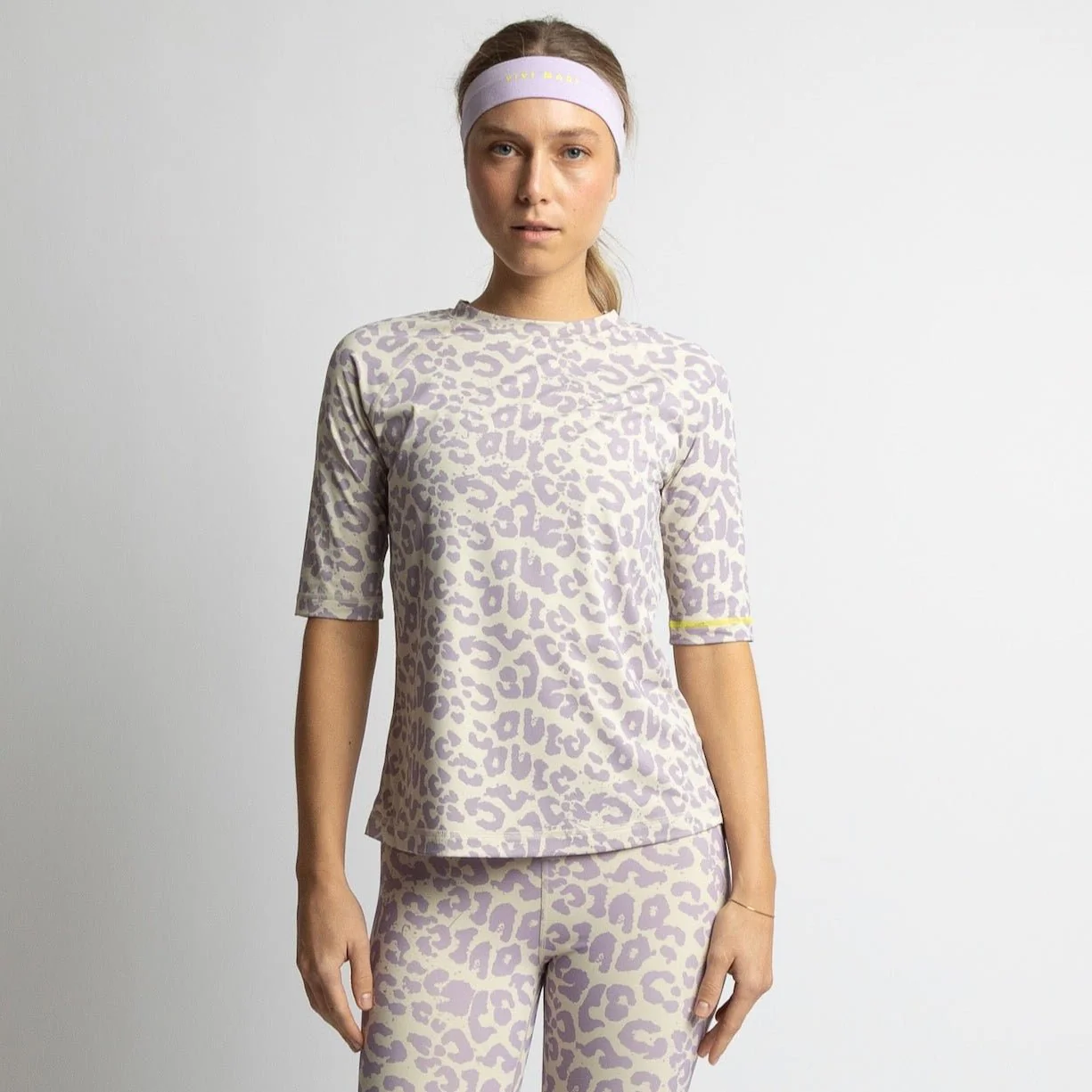 Activewear Half Sleeve T-Shirt leo splashes lavender/grey - Image 4
