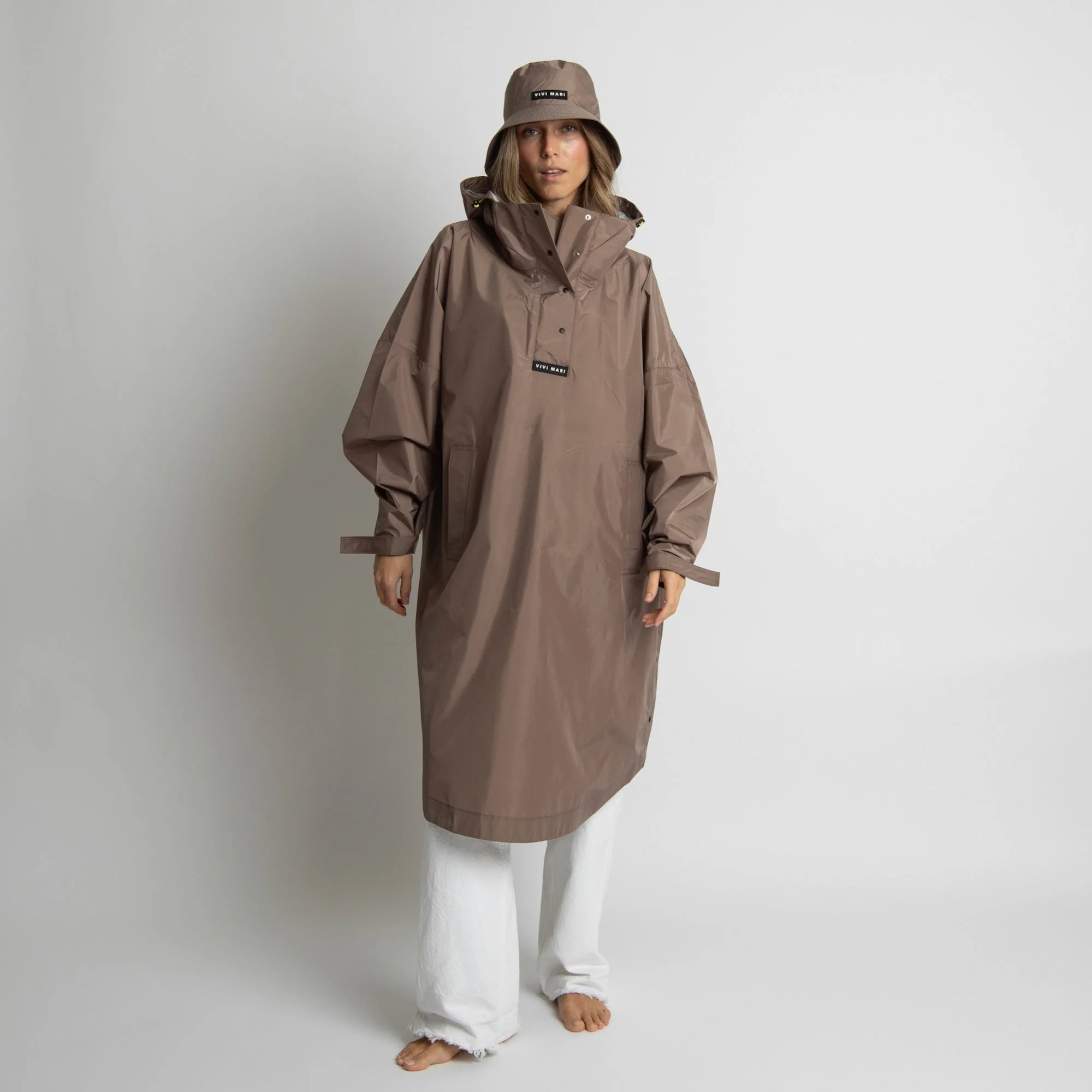 Bucket Hat solid dark mushroom - Image 2