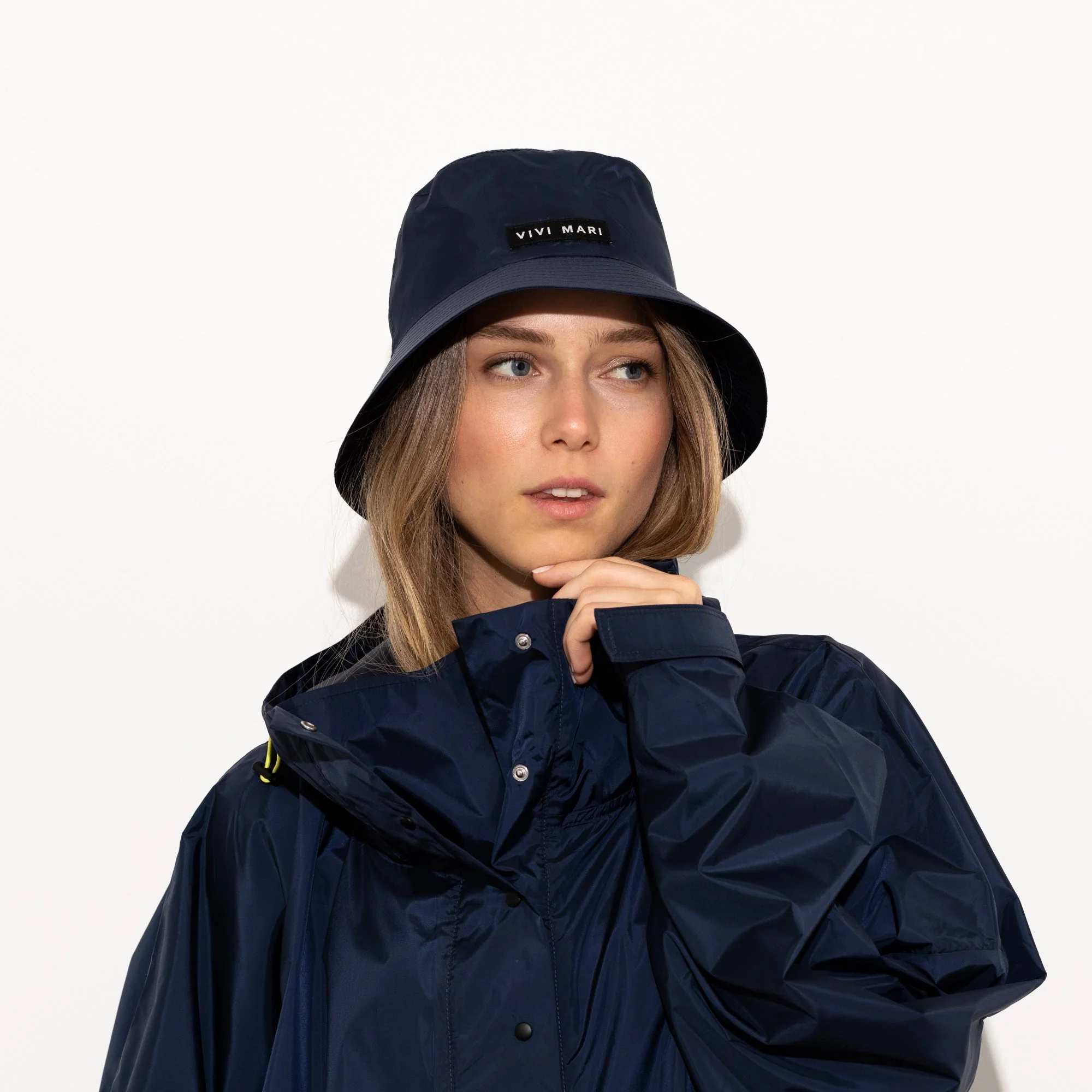 Bucket Hat solid navy - Image 12