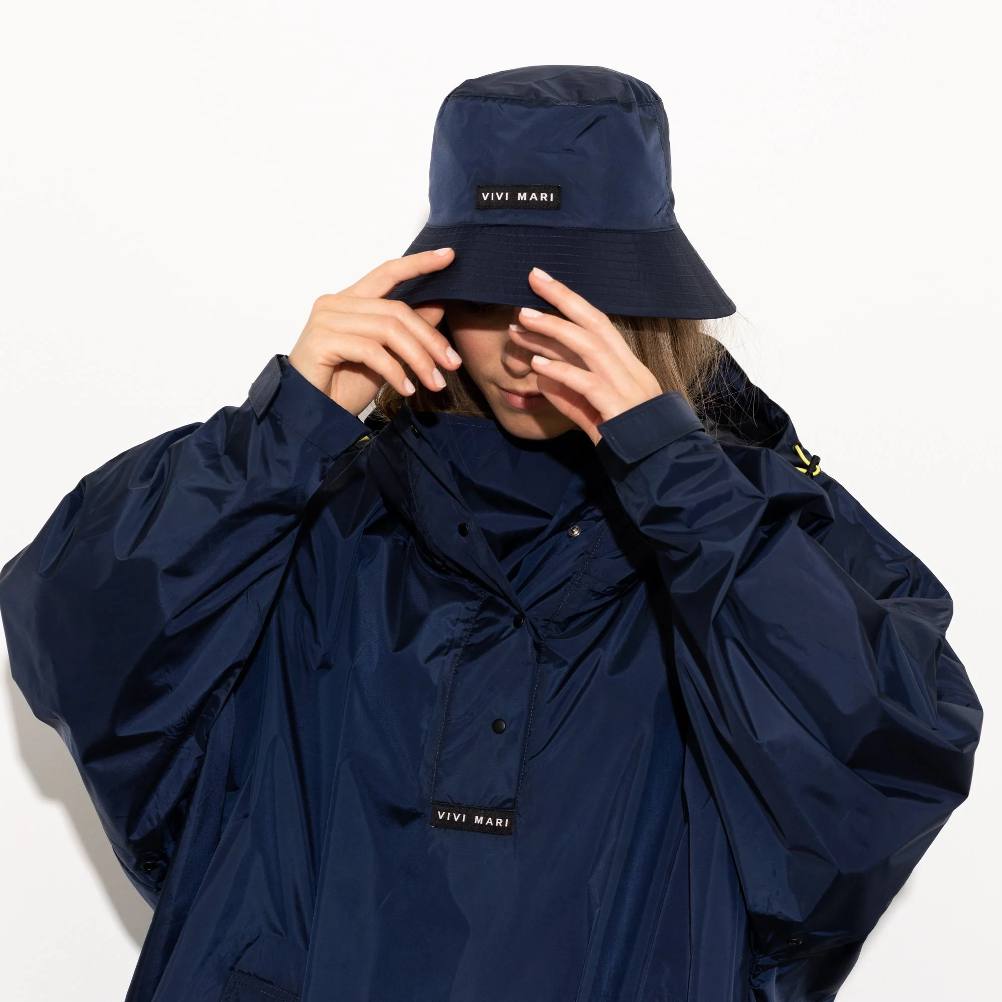 Bucket Hat solid navy - Image 13