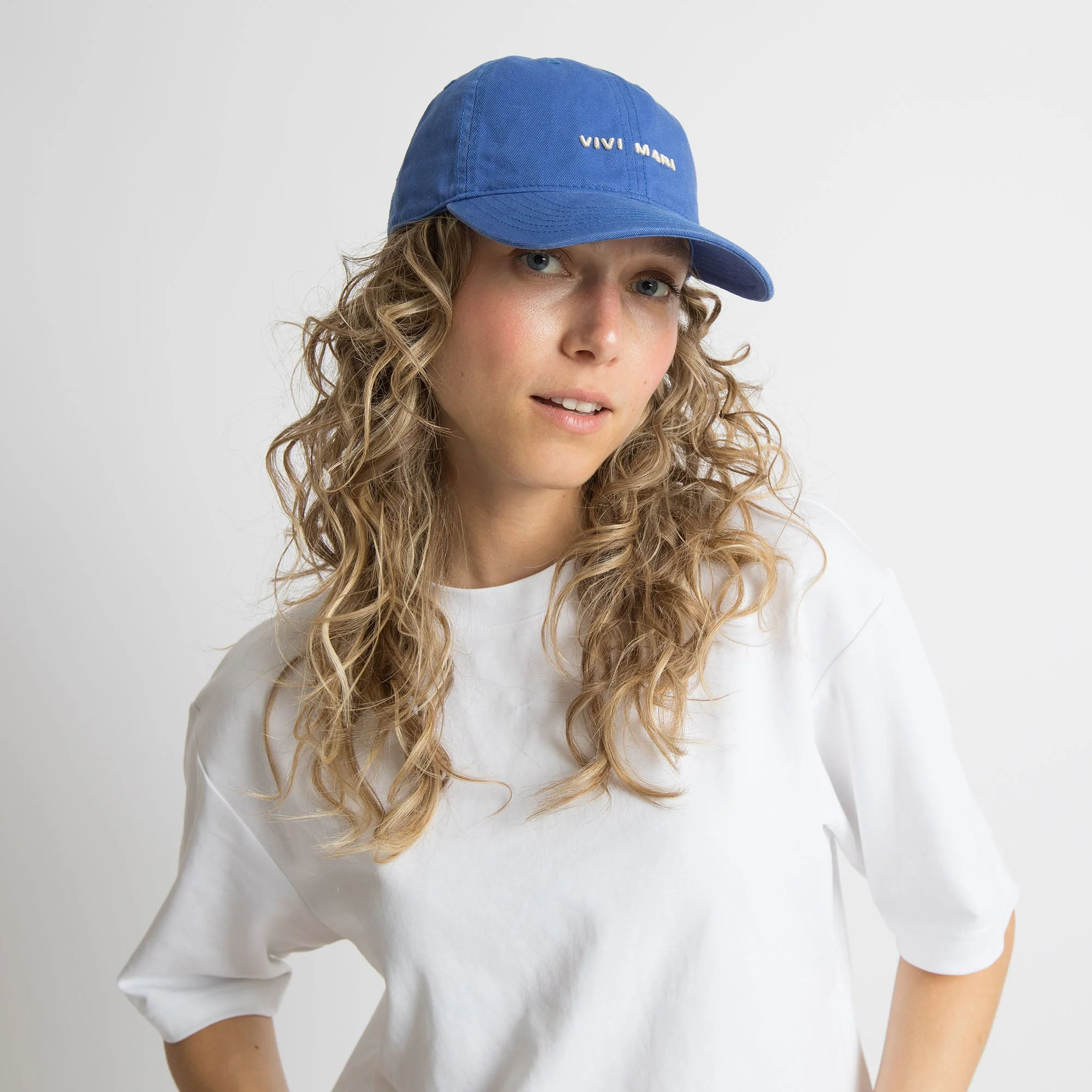 Cap solid blue/sand - Image 4