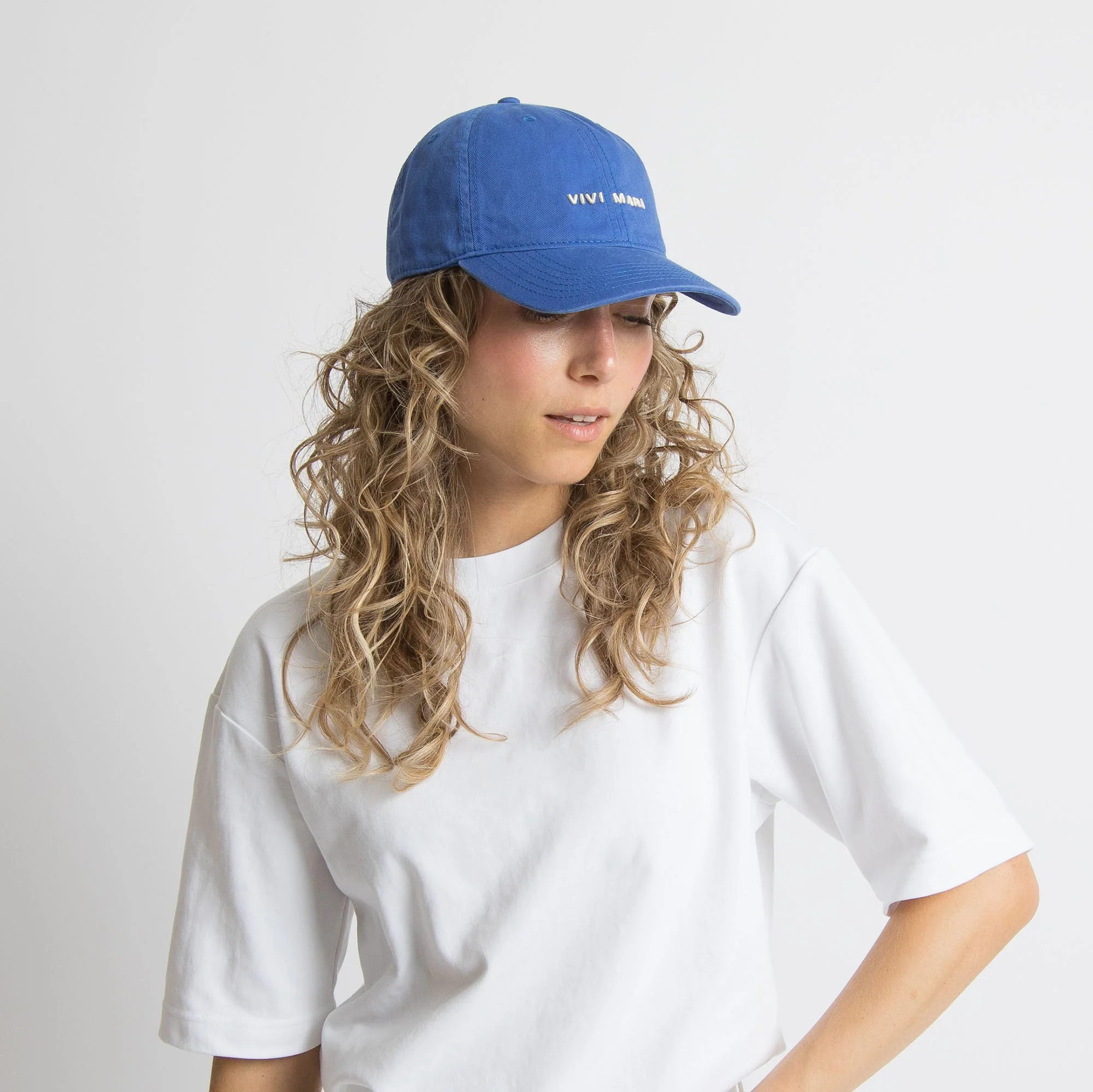 Cap solid blue/sand - Image 7