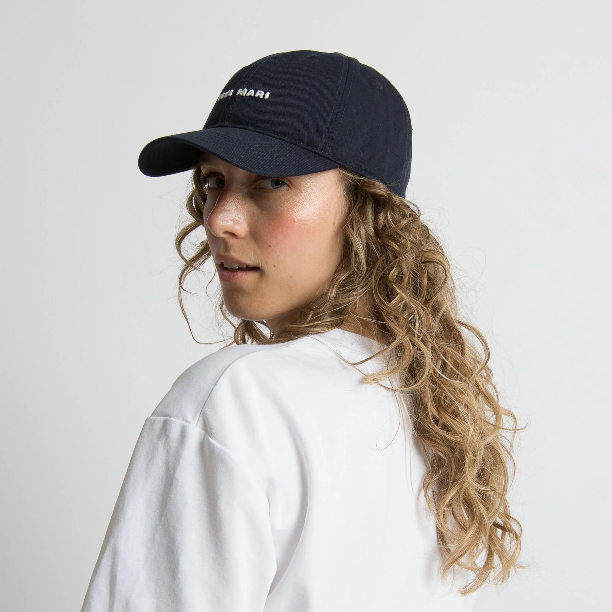 Cap solid navy/white - Image 5