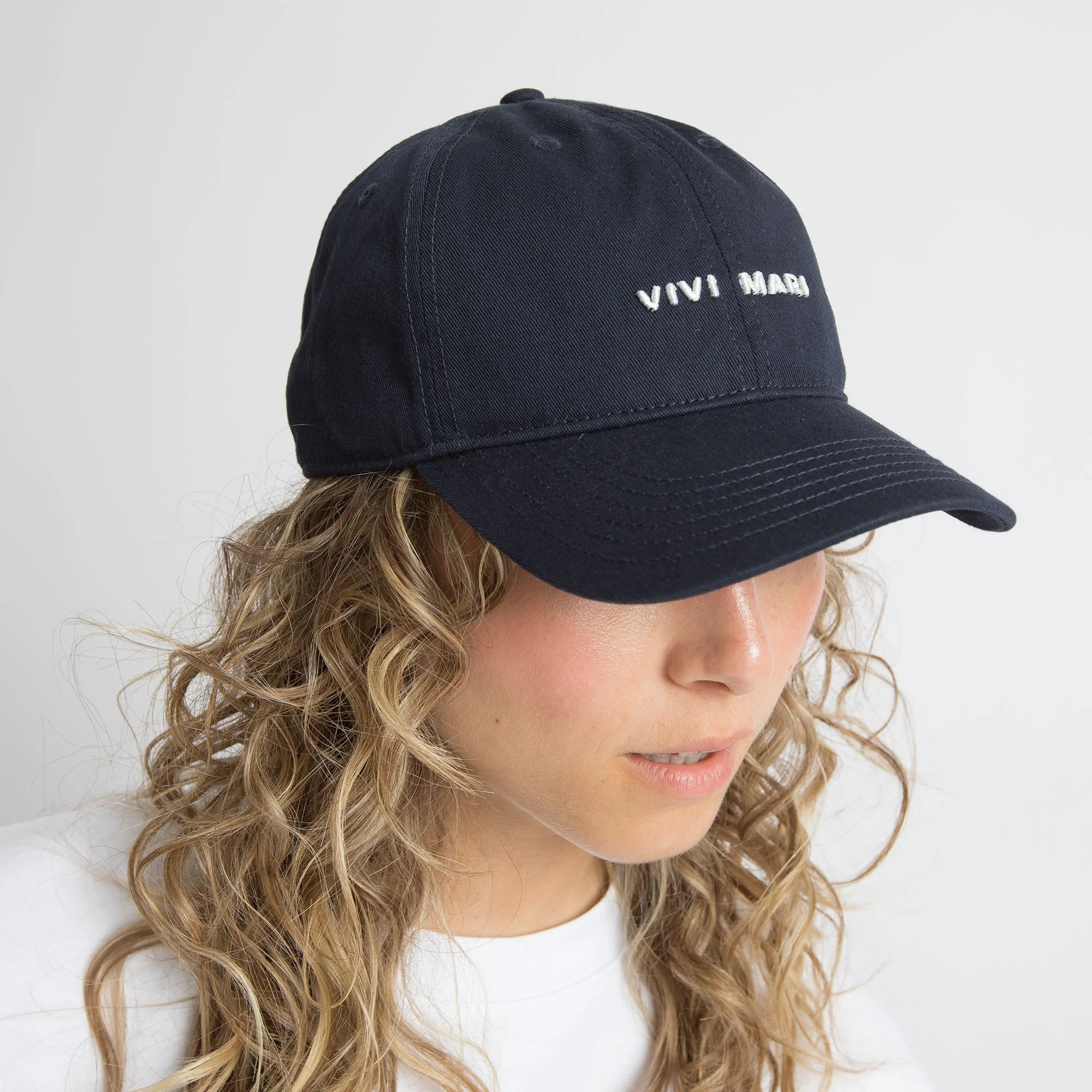 Cap solid navy/white - Image 6