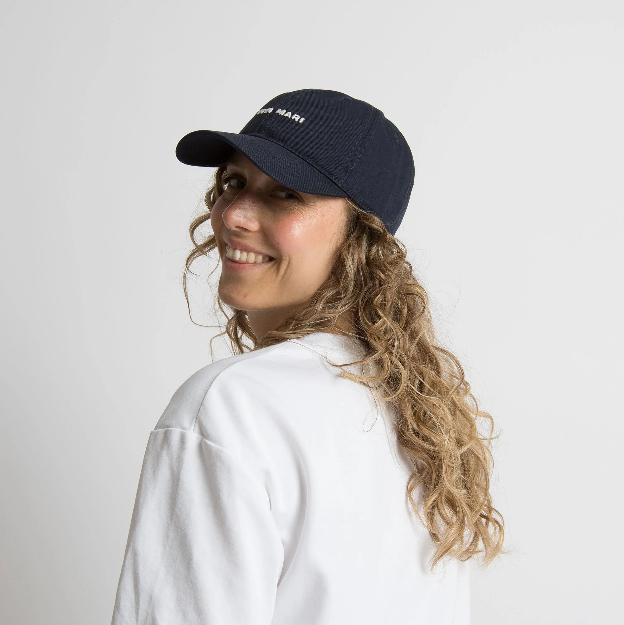 Cap solid navy/white - Image 7