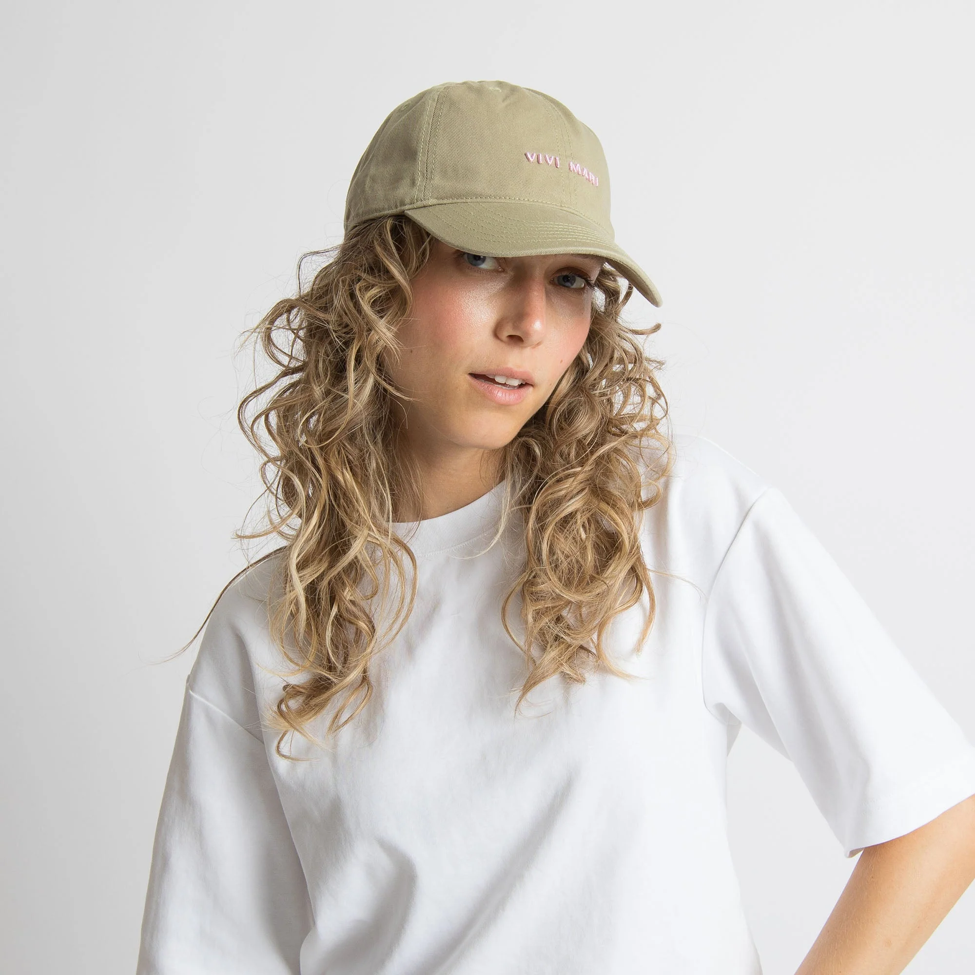 Cap solid pale olive/rosé - Image 5