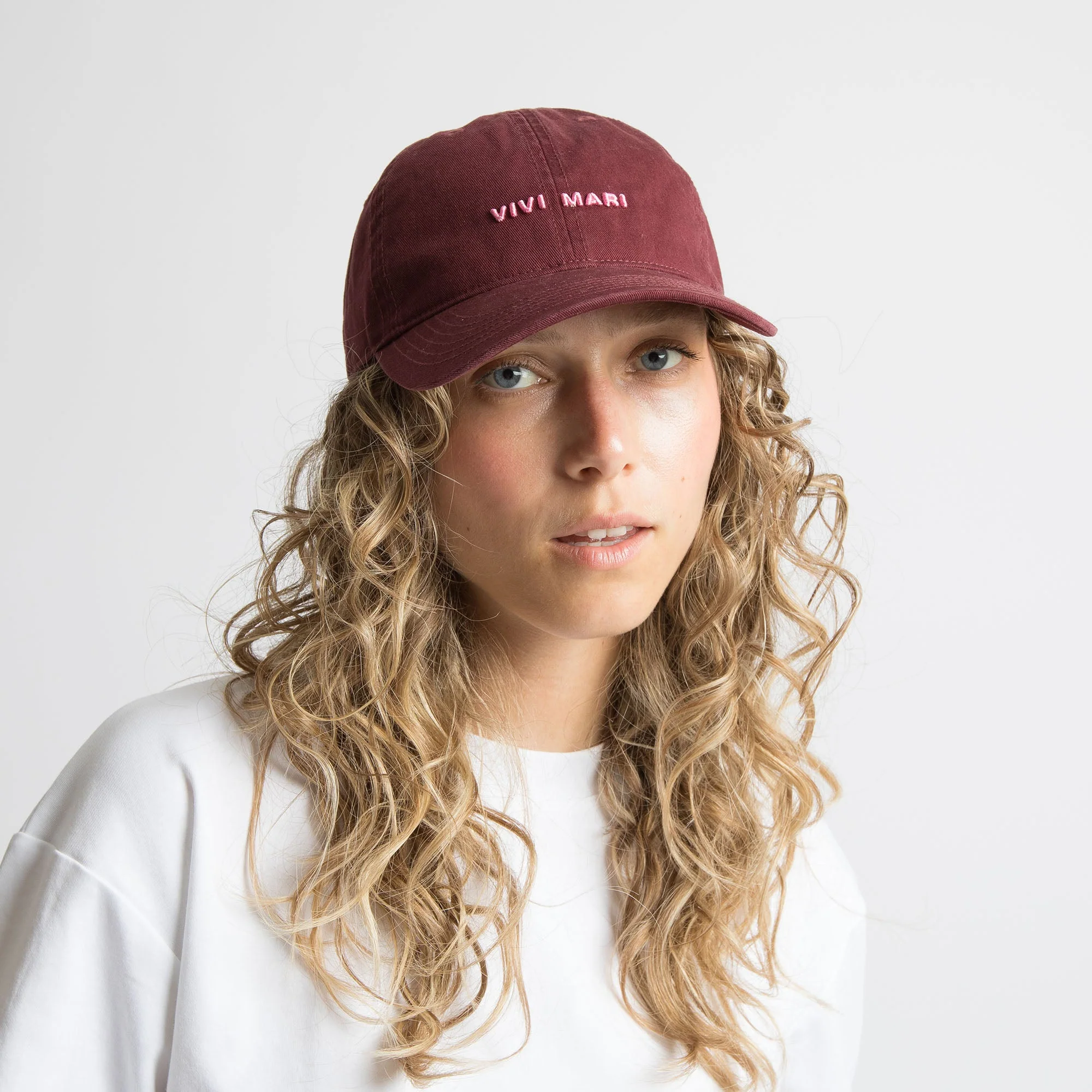 Cap solid wine red/soft pink - Image 9