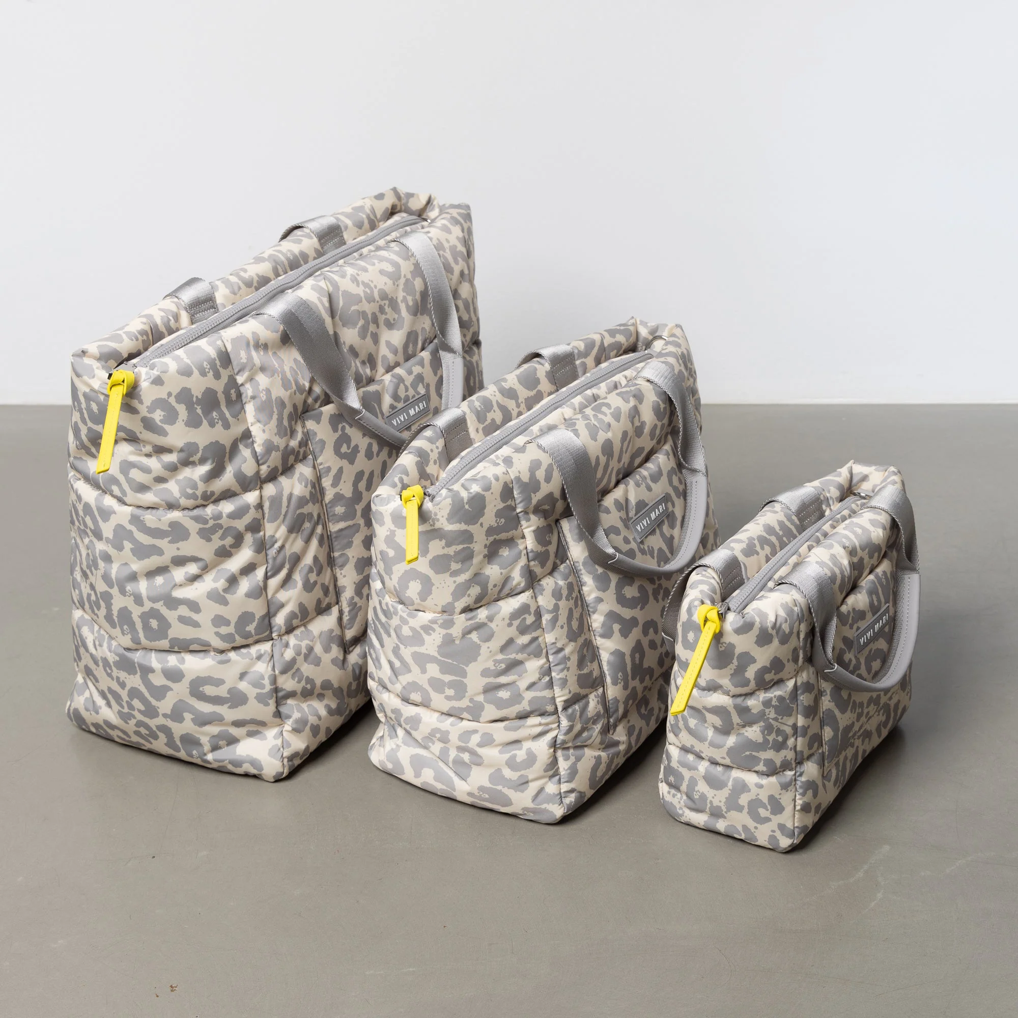 padded tote bag small + strap basic woven slim - leo splashes grey/sand - Image 13