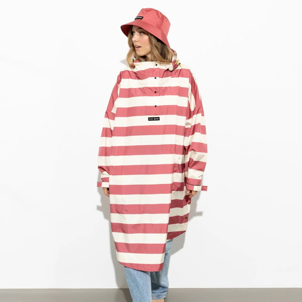 Raincoat bold stripes - blush/sand - Image 12