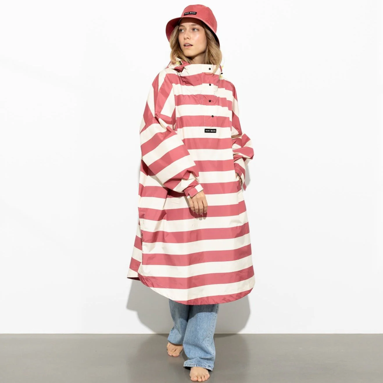 Raincoat bold stripes - blush/sand - Image 13
