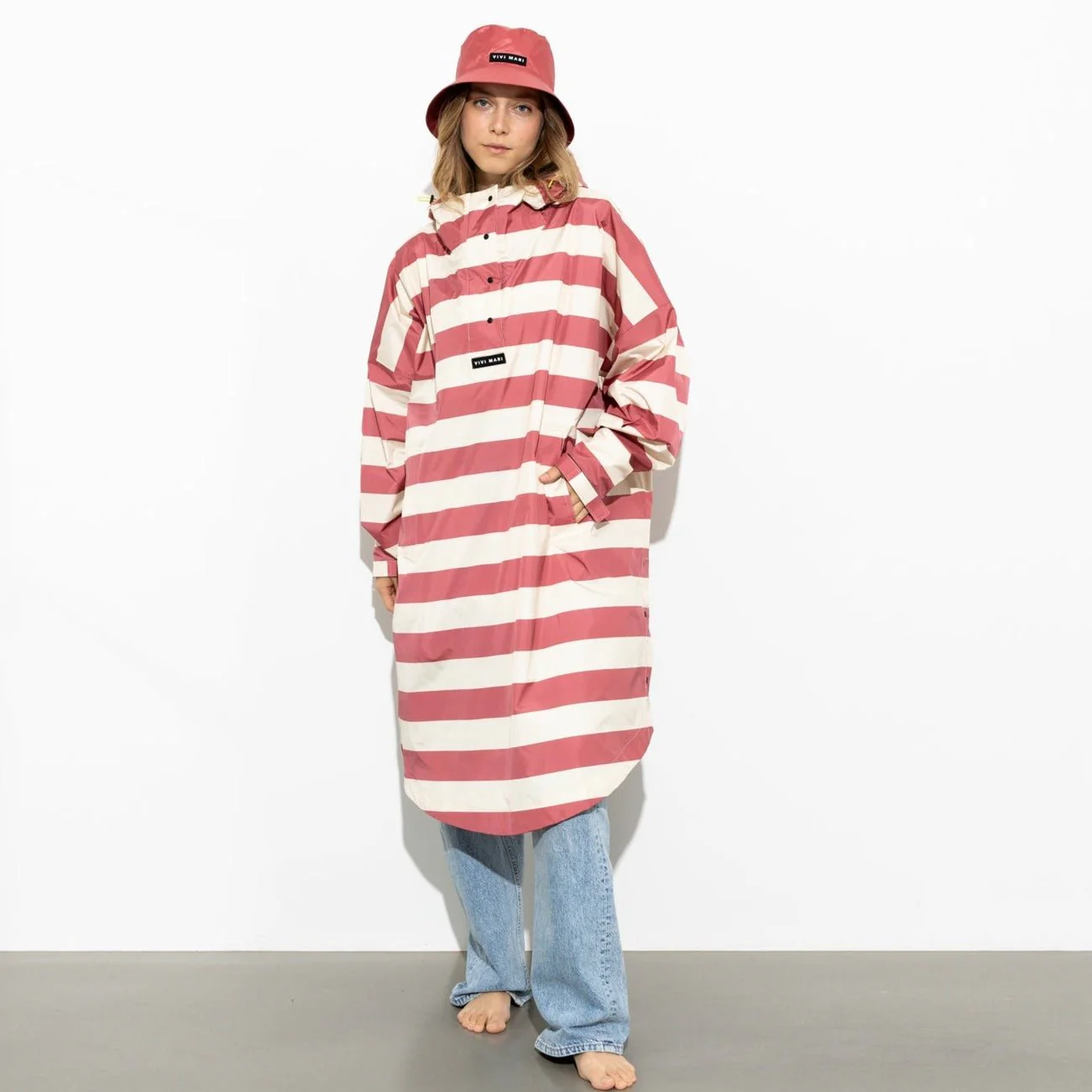Raincoat bold stripes - blush/sand - Image 16