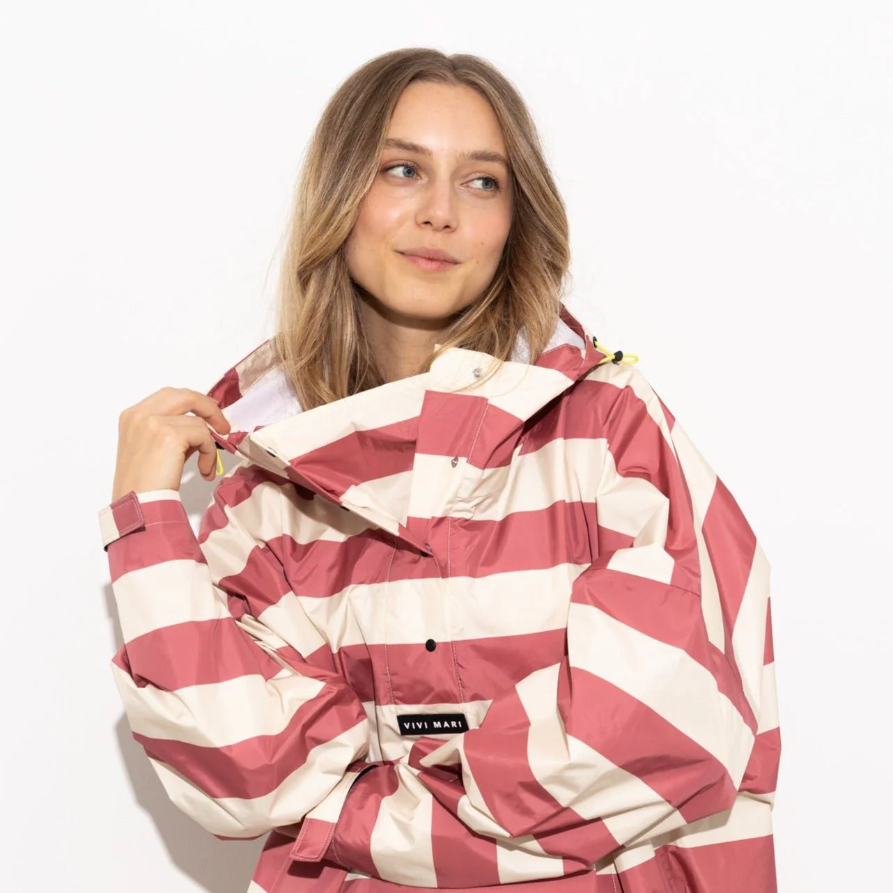 Raincoat bold stripes - blush/sand - Image 3