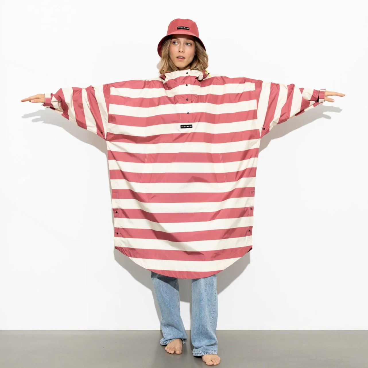Raincoat bold stripes - blush/sand - Image 8