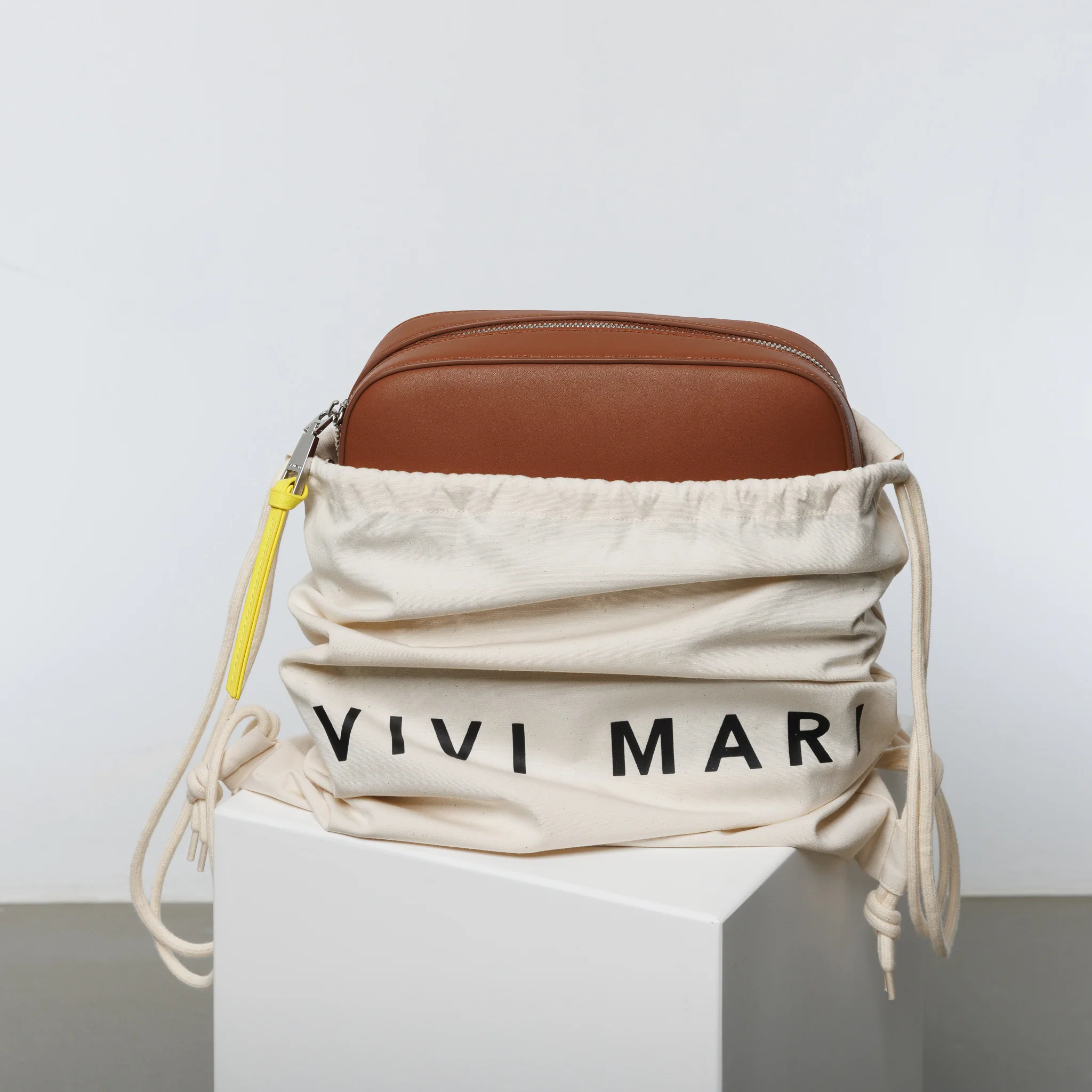 crossbody bag + strap basic woven - tan - Image 10