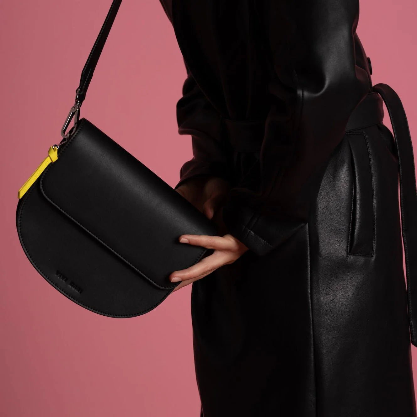 halfmoon bag + strap basic belt - black - Image 4