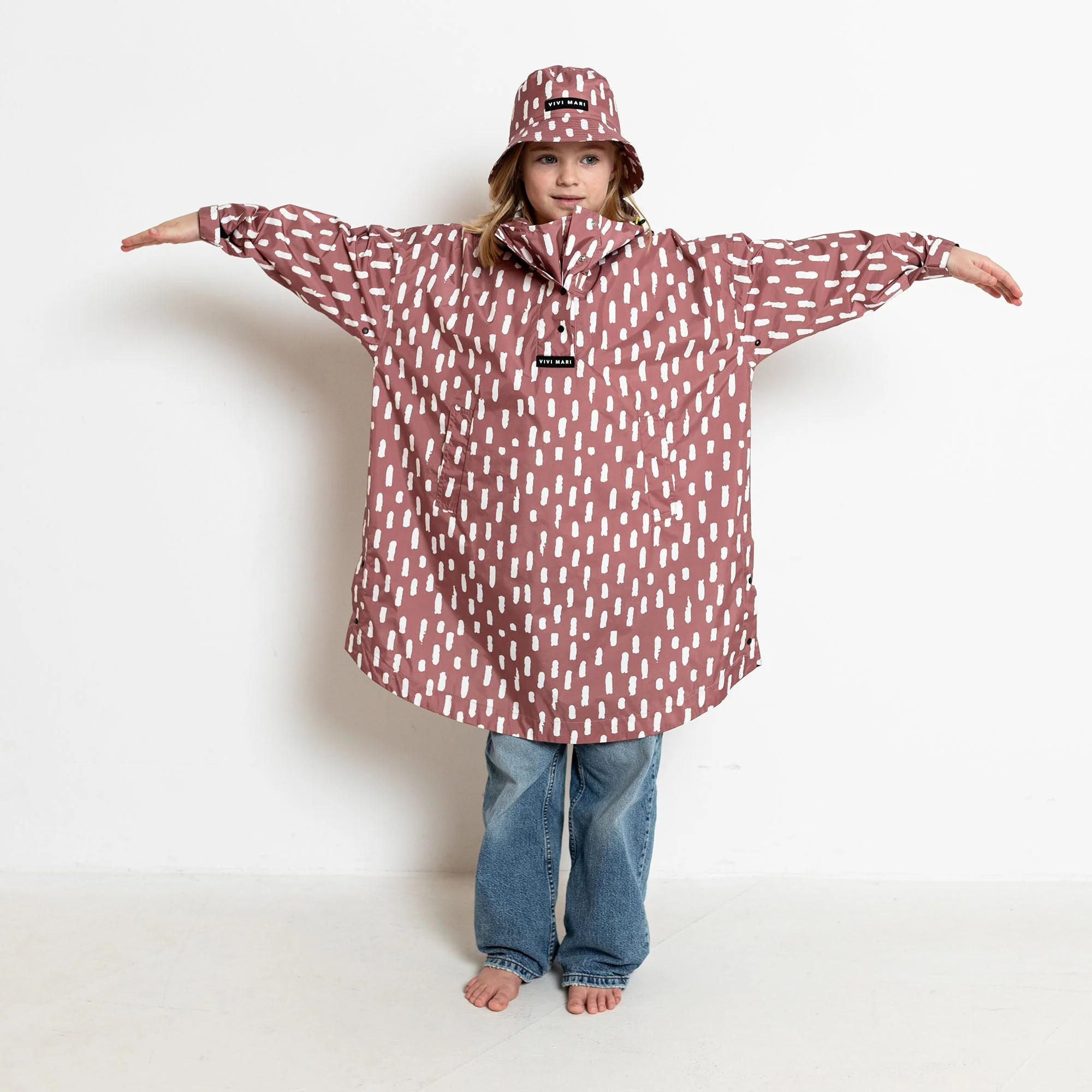 Kids Bucket Hat drops mauve/white - Image 10