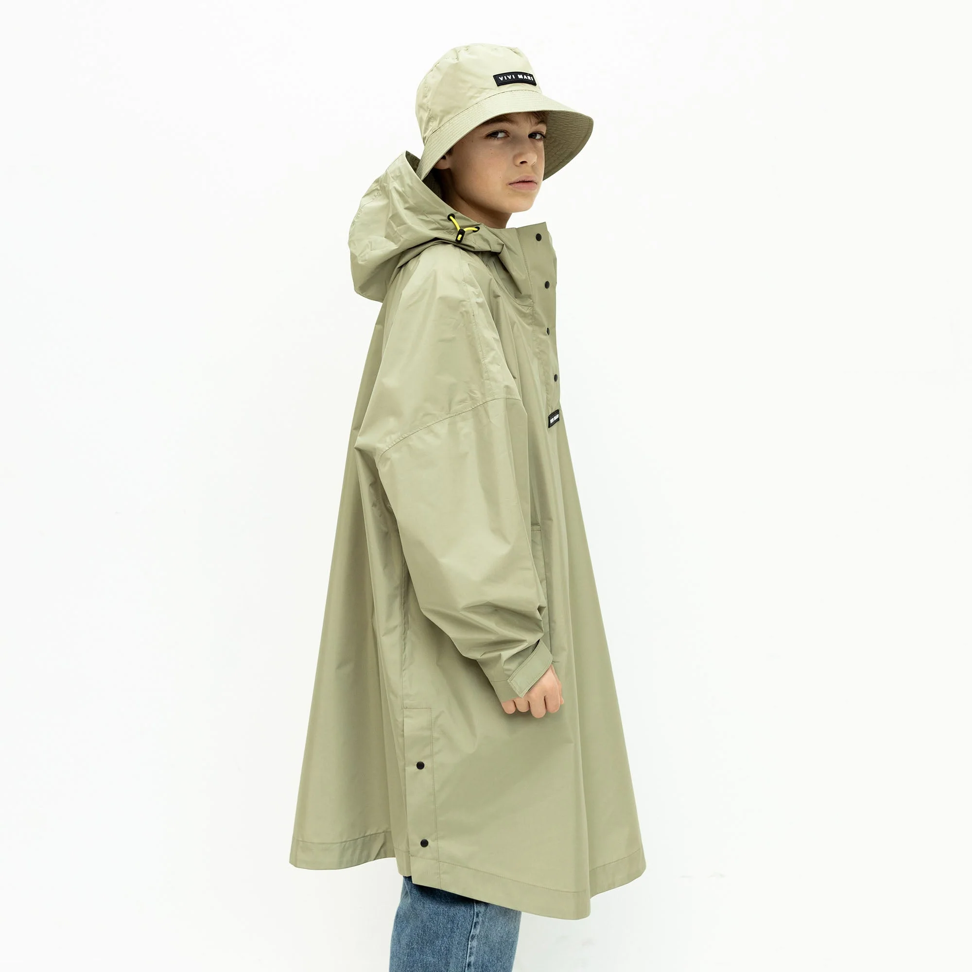 Kids Bucket Hat solid pale olive - Image 7