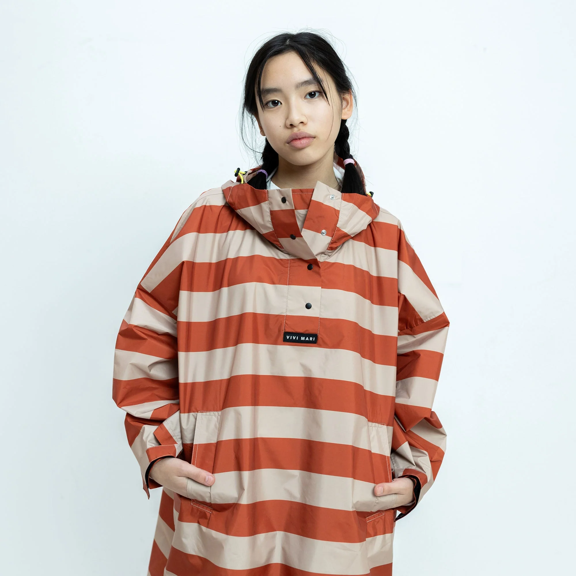 Kids Raincoat bold stripes cinnamon/latte - Image 12