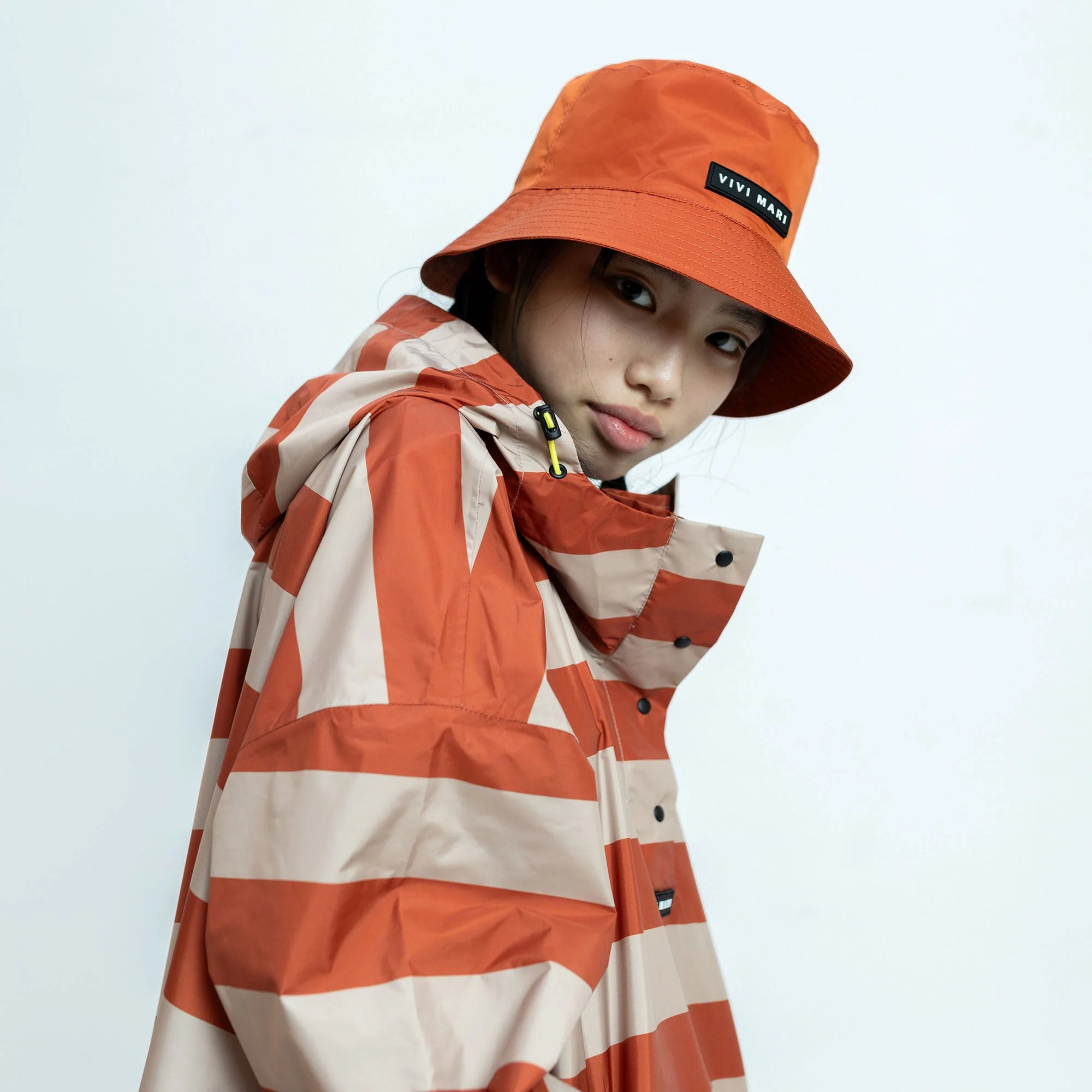 Kids Raincoat bold stripes cinnamon/latte - Image 14