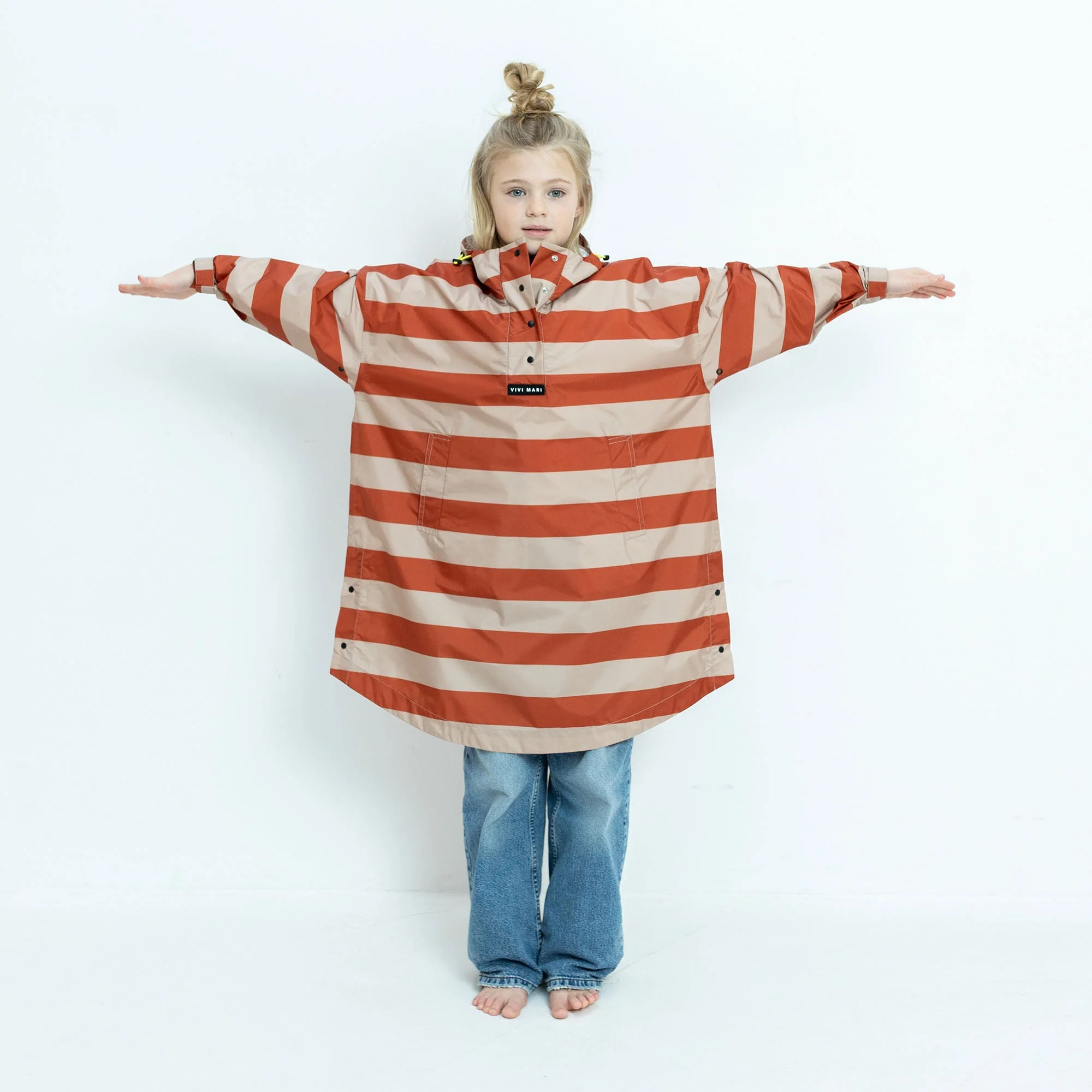 Kids Raincoat bold stripes cinnamon/latte - Image 16