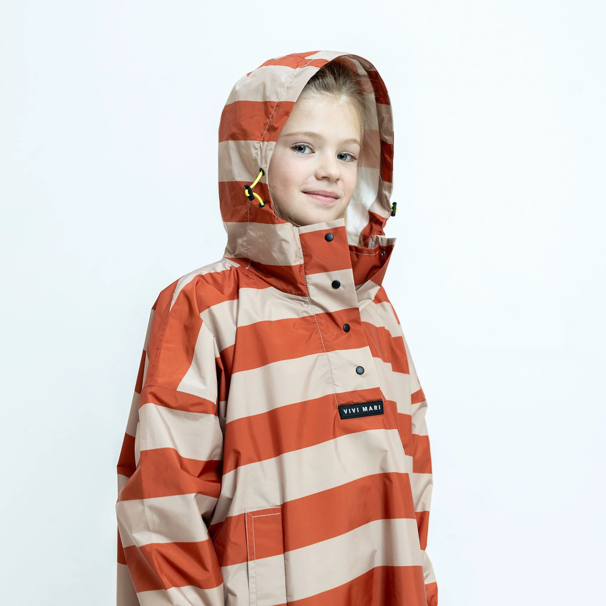 Kids Raincoat bold stripes cinnamon/latte - Image 5