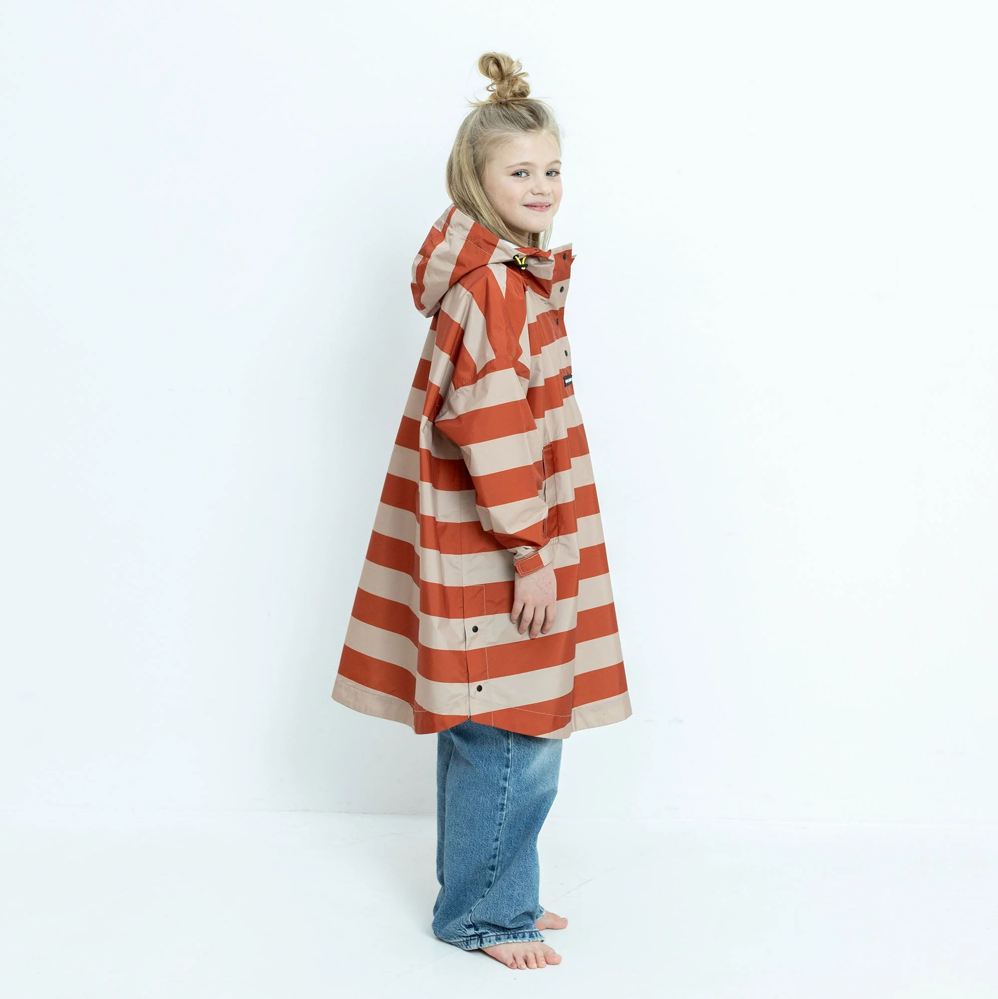 Kids Raincoat bold stripes cinnamon/latte - Image 6
