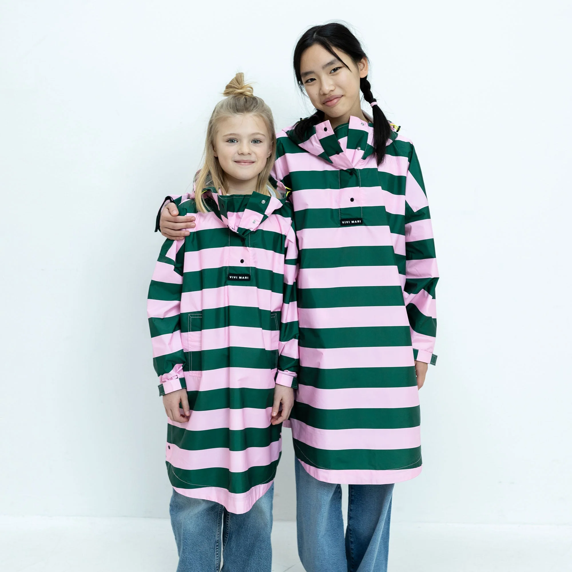 Kids Raincoat bold stripes green/rosé - Image 10