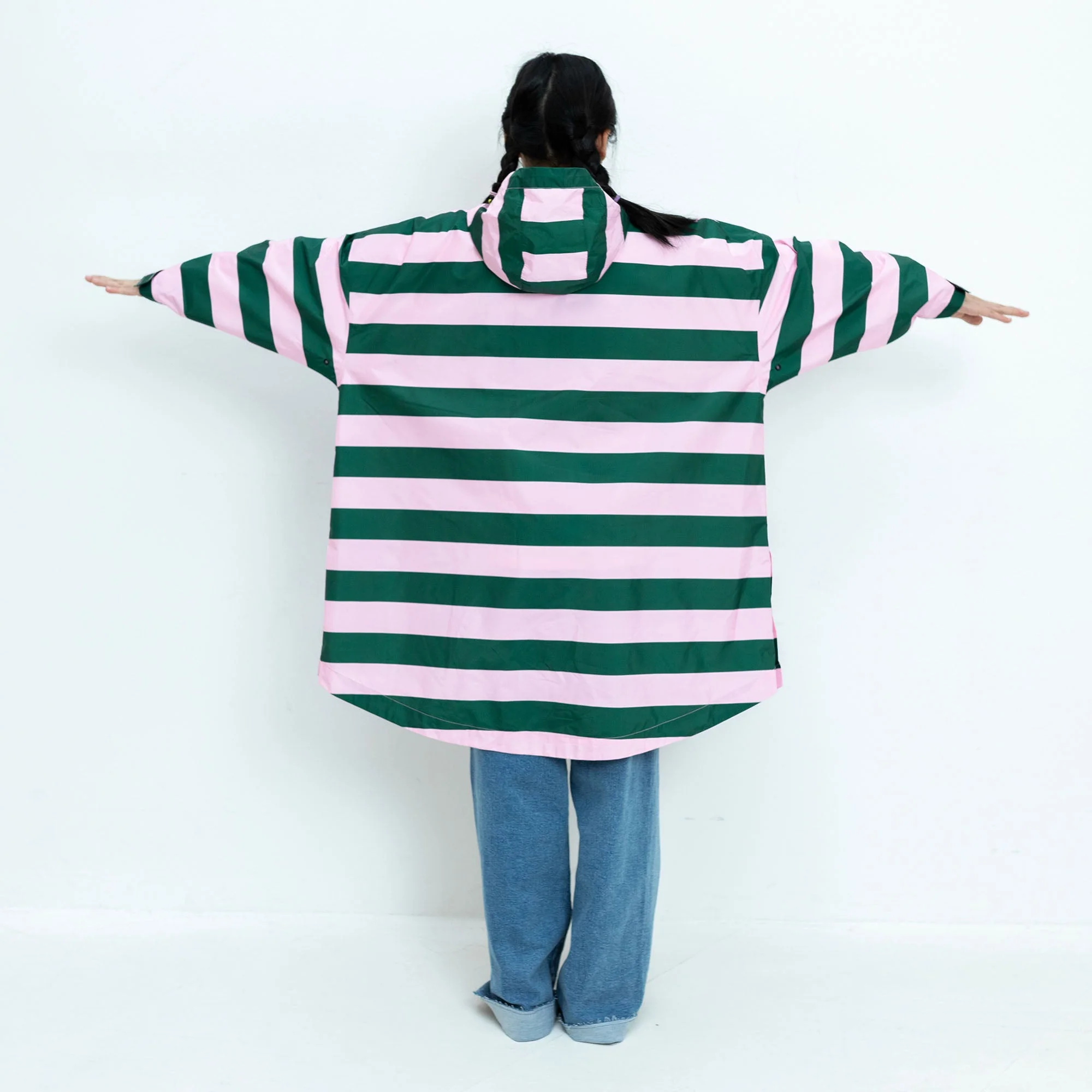 Kids Raincoat bold stripes green/rosé - Image 11