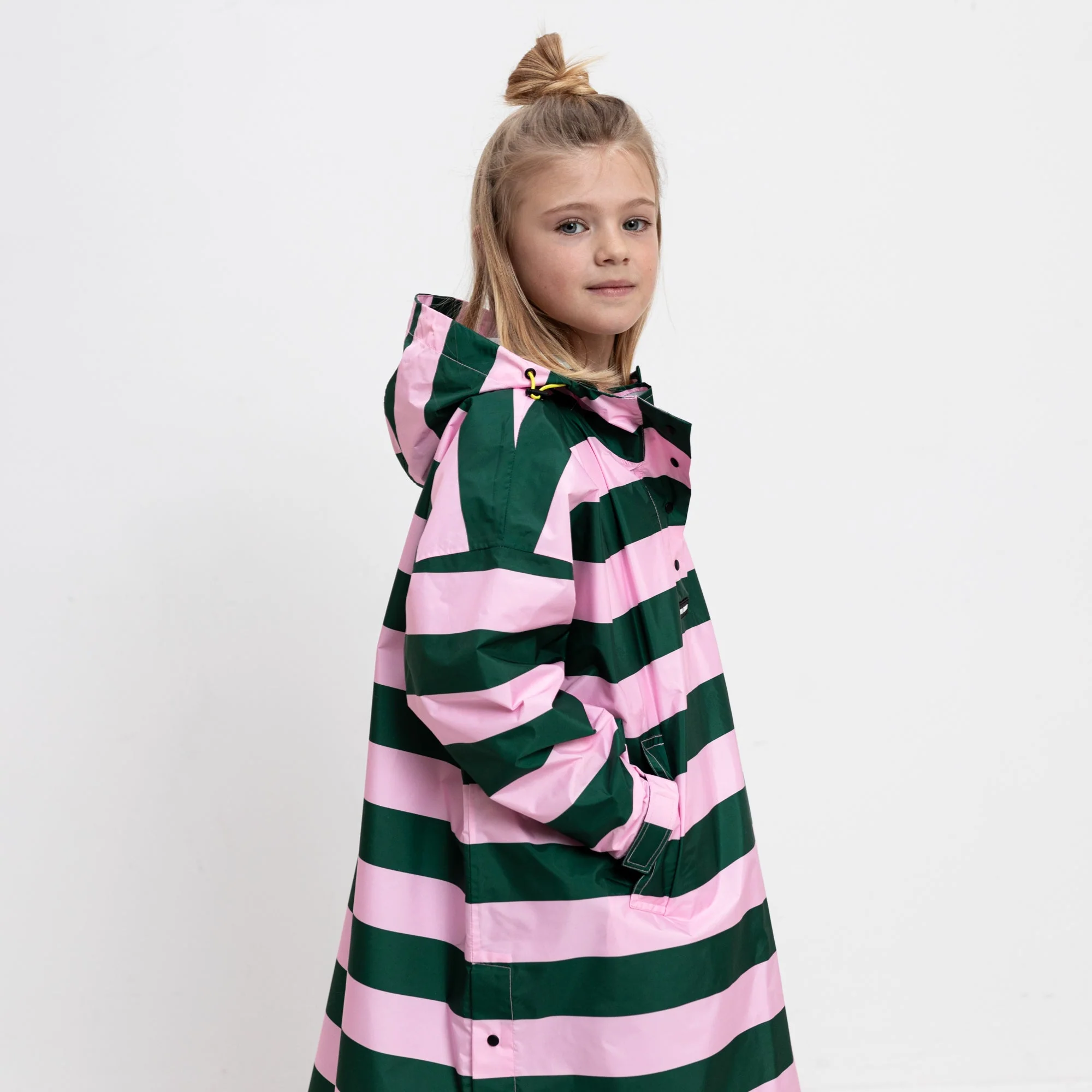 Kids Raincoat bold stripes green/rosé - Image 6