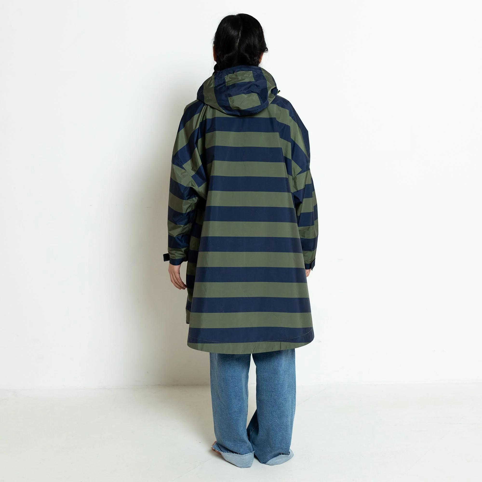 Kids Raincoat bold stripes navy/olive - Image 9