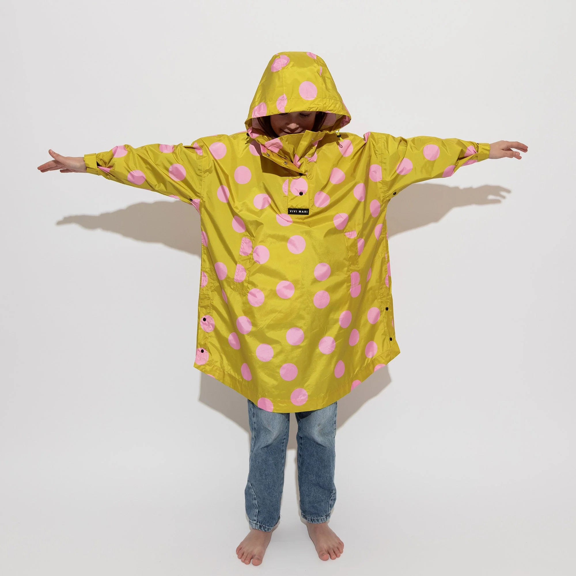 Kids Raincoat dots citrus/rosé - Image 3