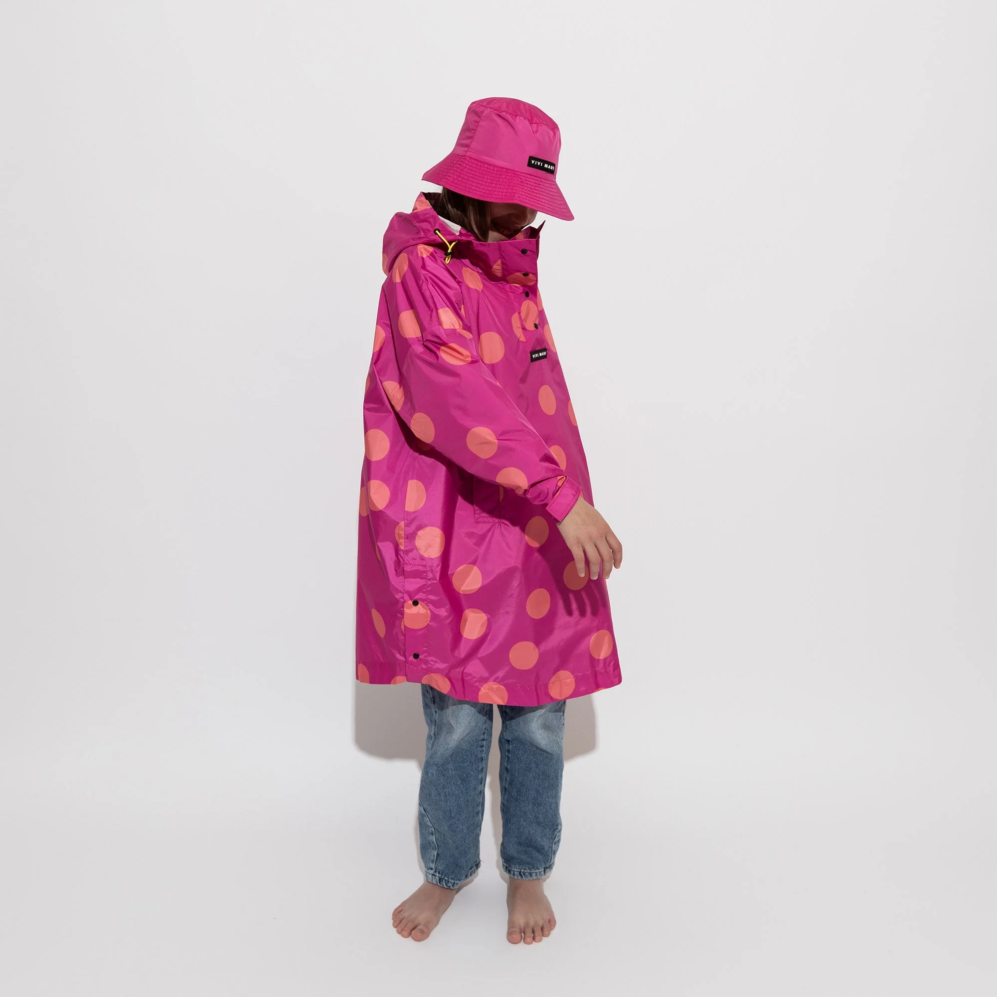 Kids Raincoat dots magenta/peach - Image 8