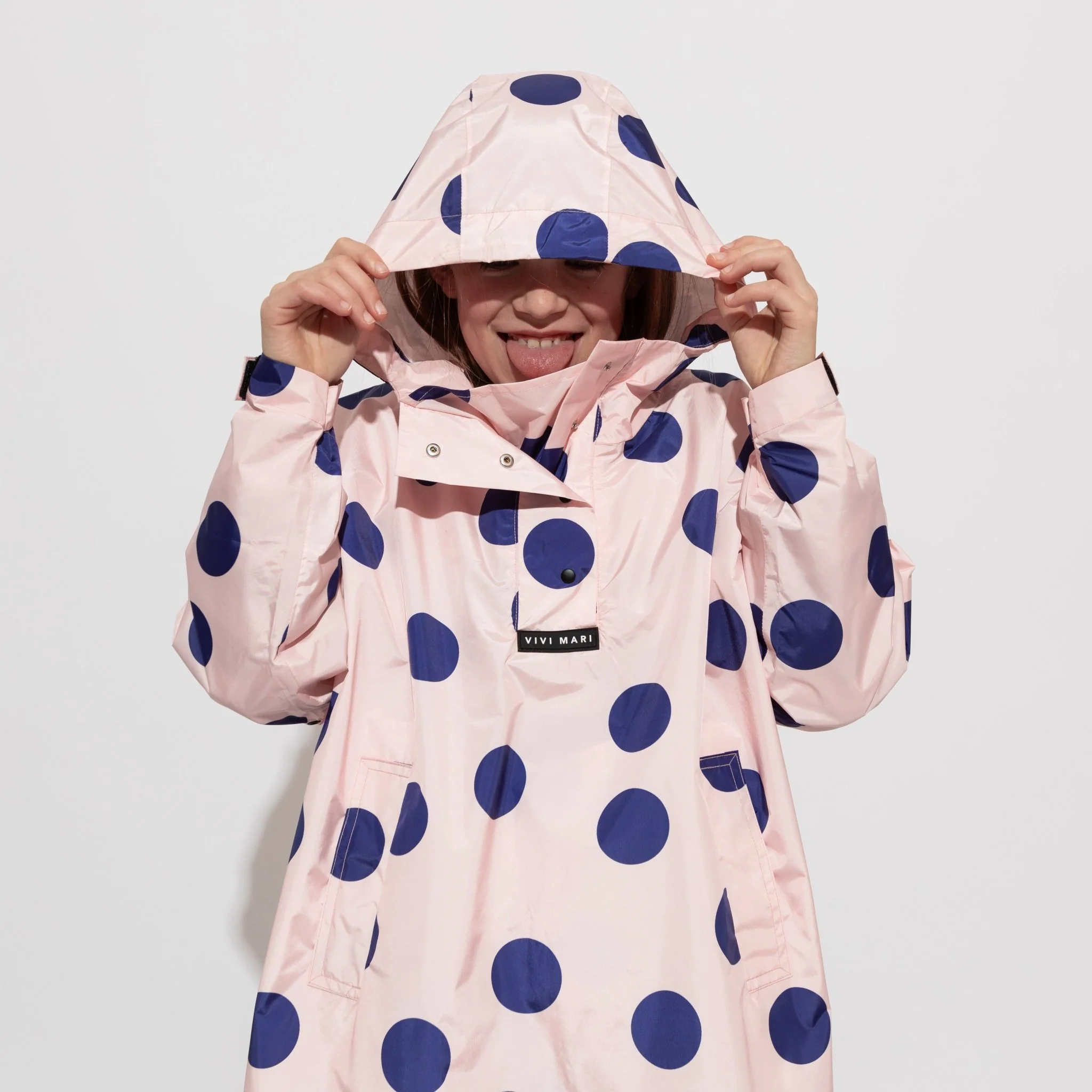 Kids Raincoat dots powder/blue - Image 2