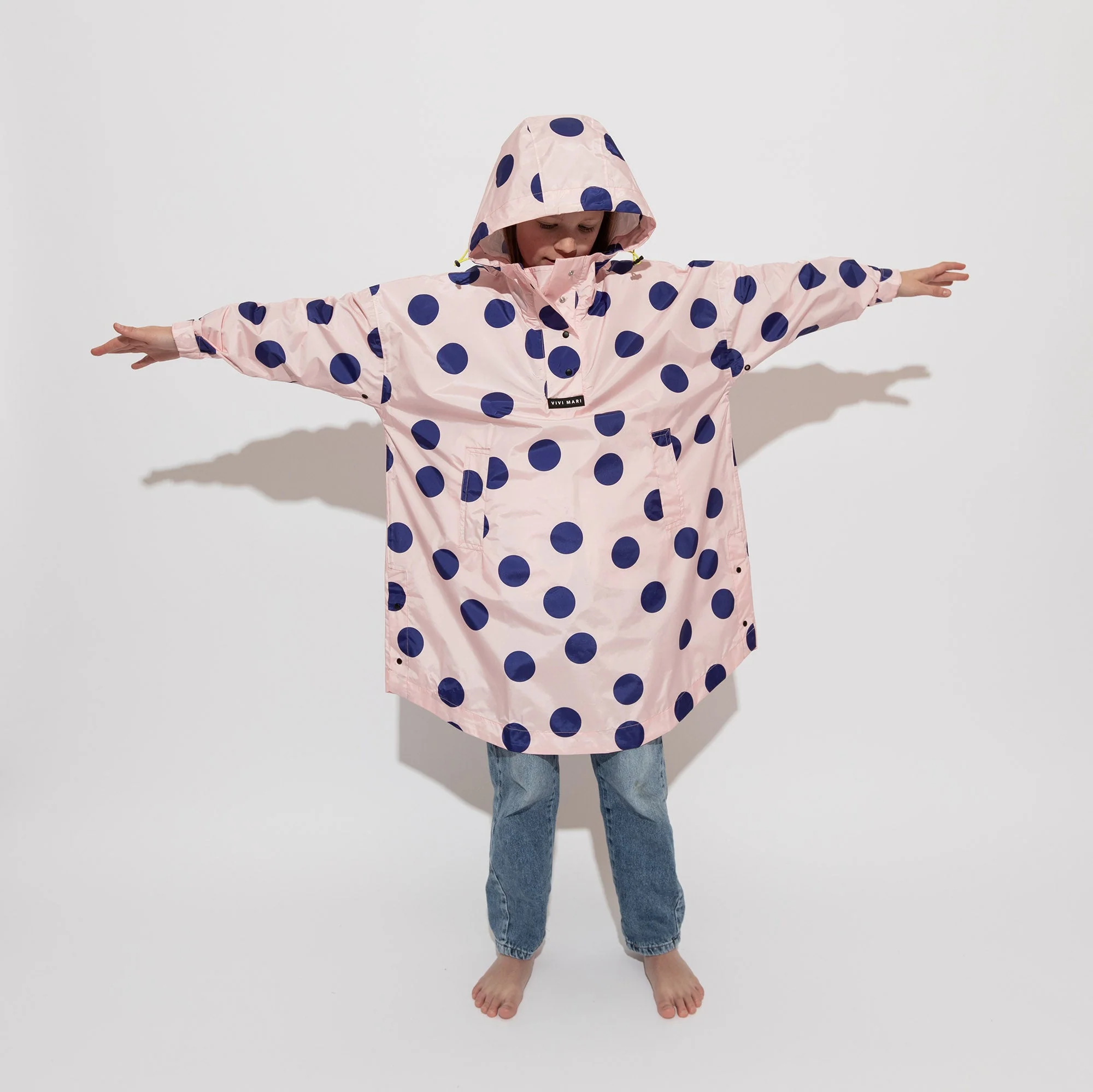 Kids Raincoat dots powder/blue - Image 5