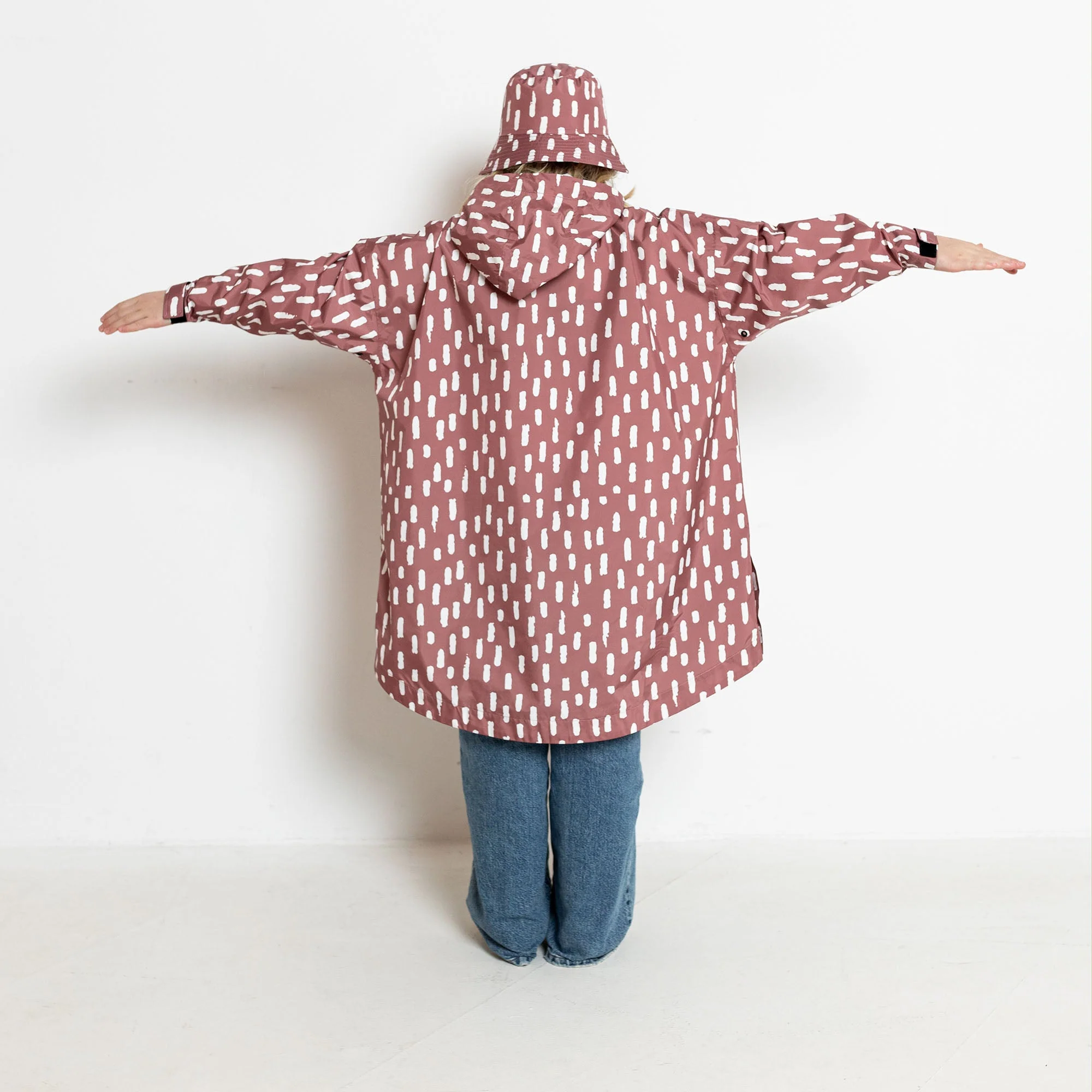 Kids Raincoat drops mauve/white - Image 11