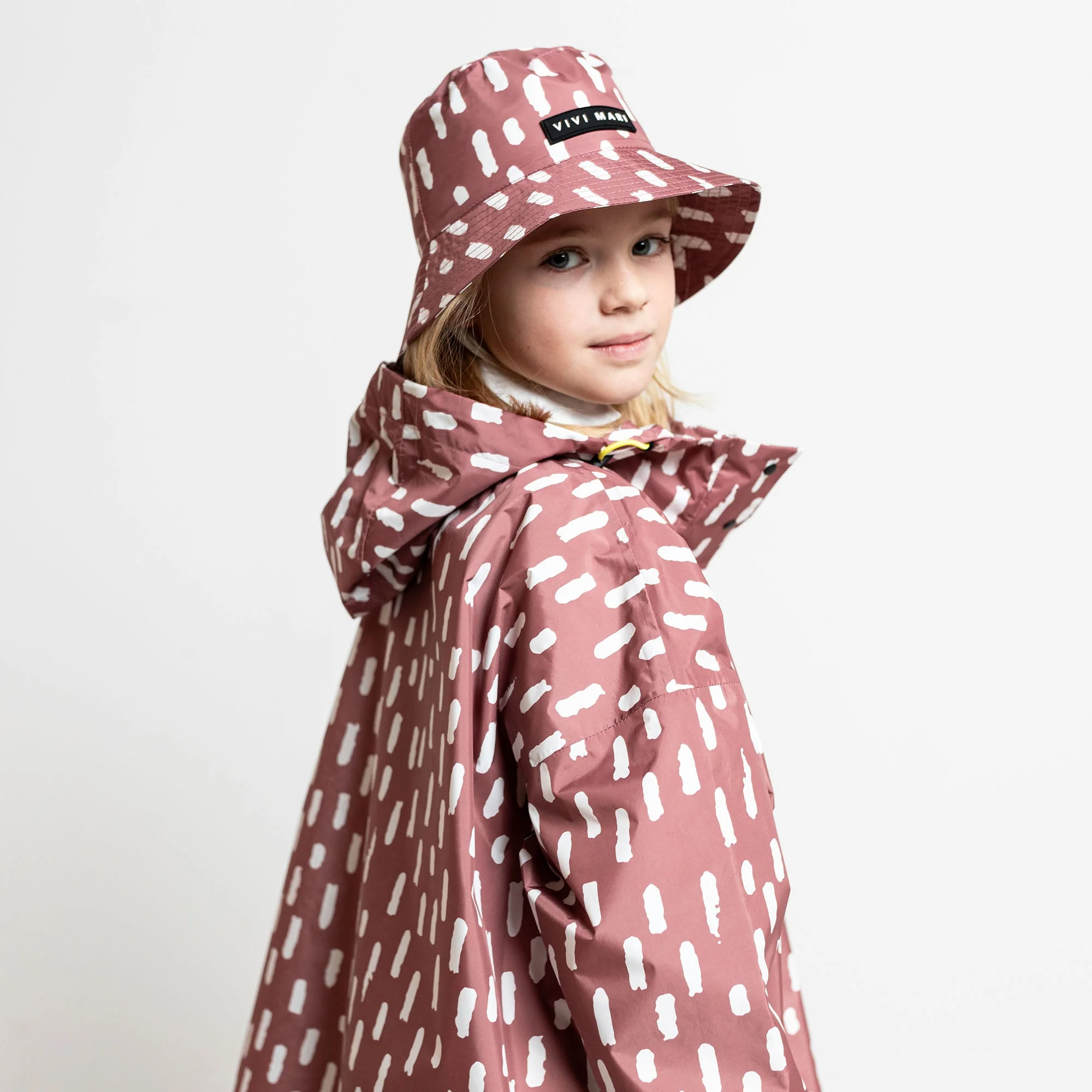 Kids Raincoat drops mauve/white - Image 7