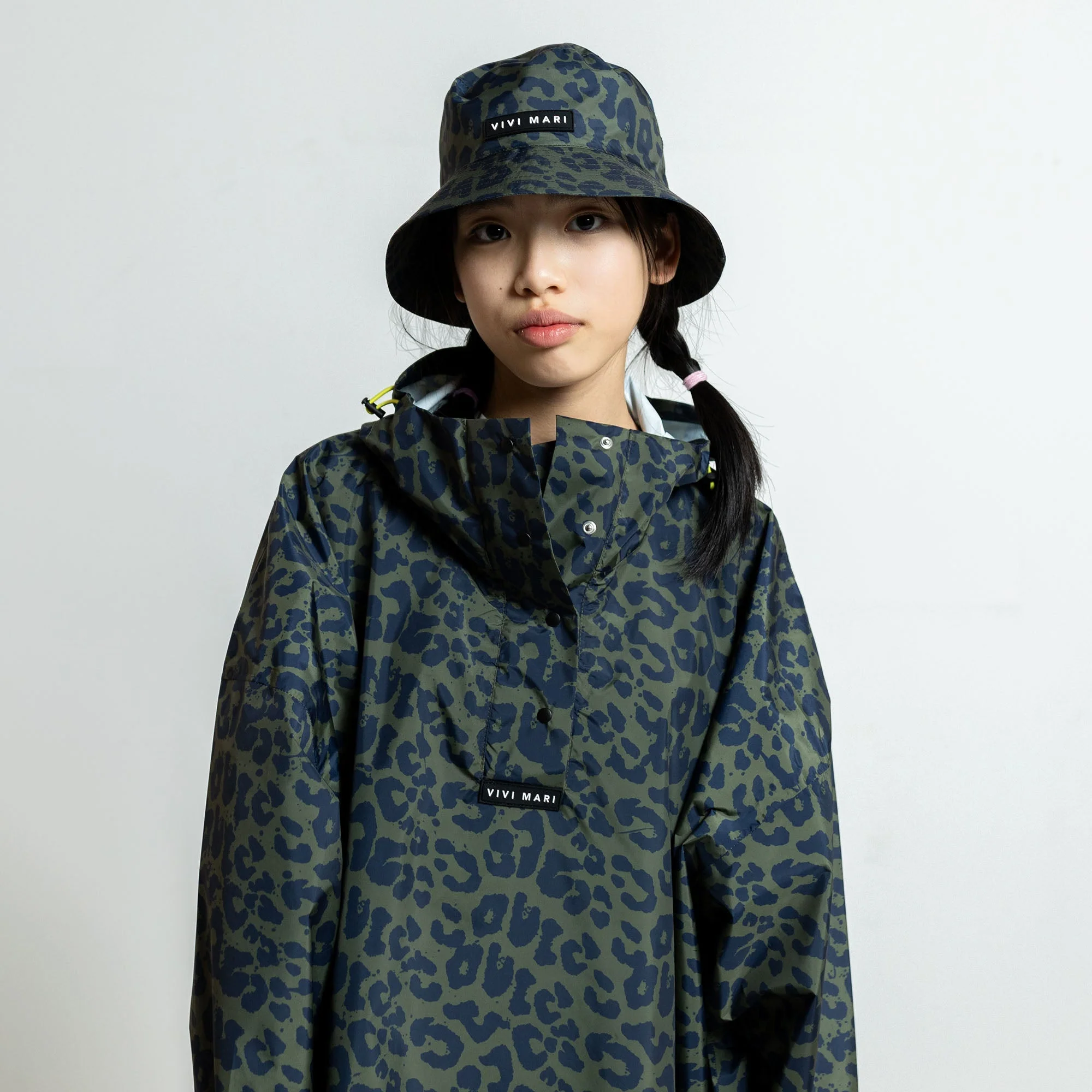 Kids Raincoat leo splashes navy/olive - Image 3