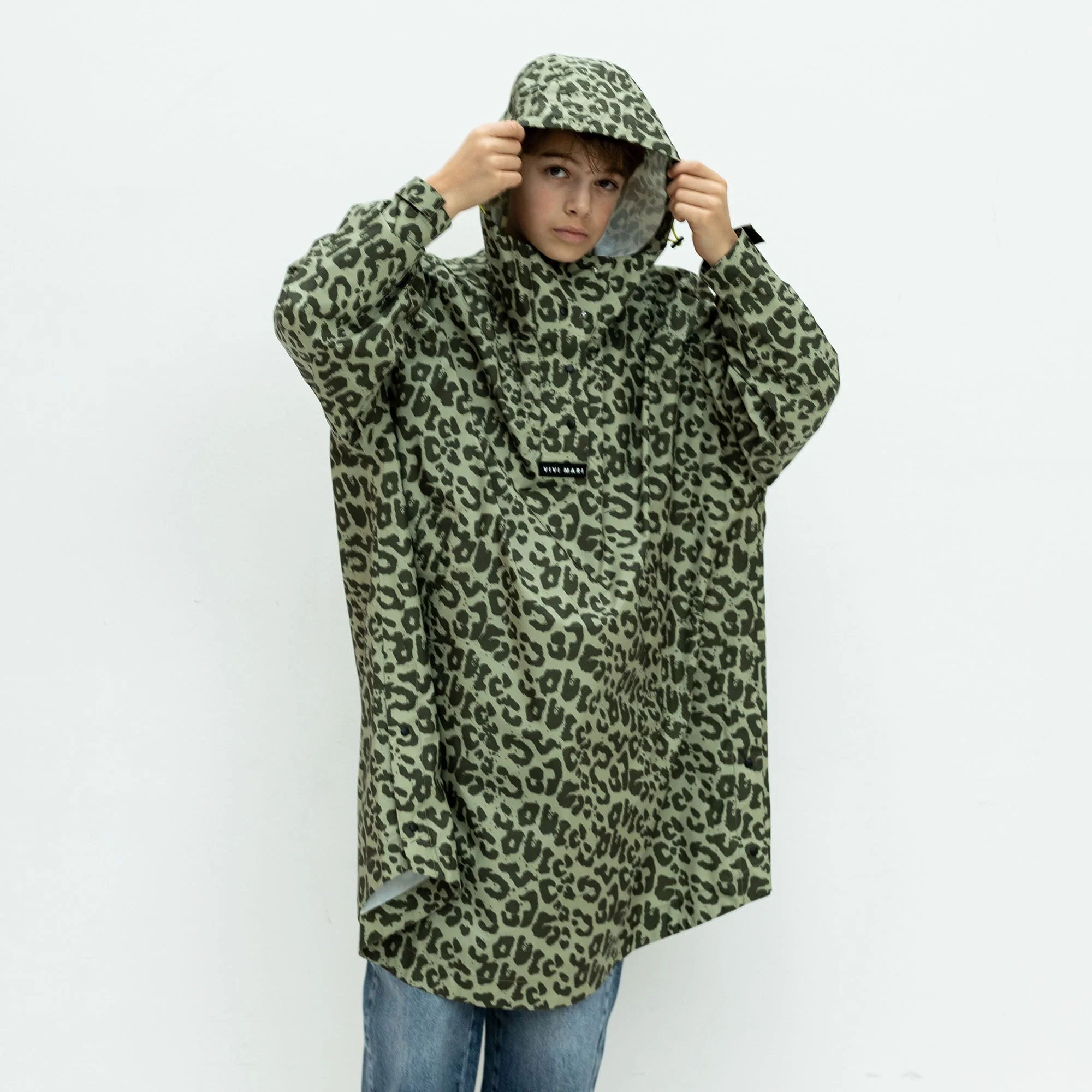 Kids Raincoat leo splashes olive/pale olive - Image 10