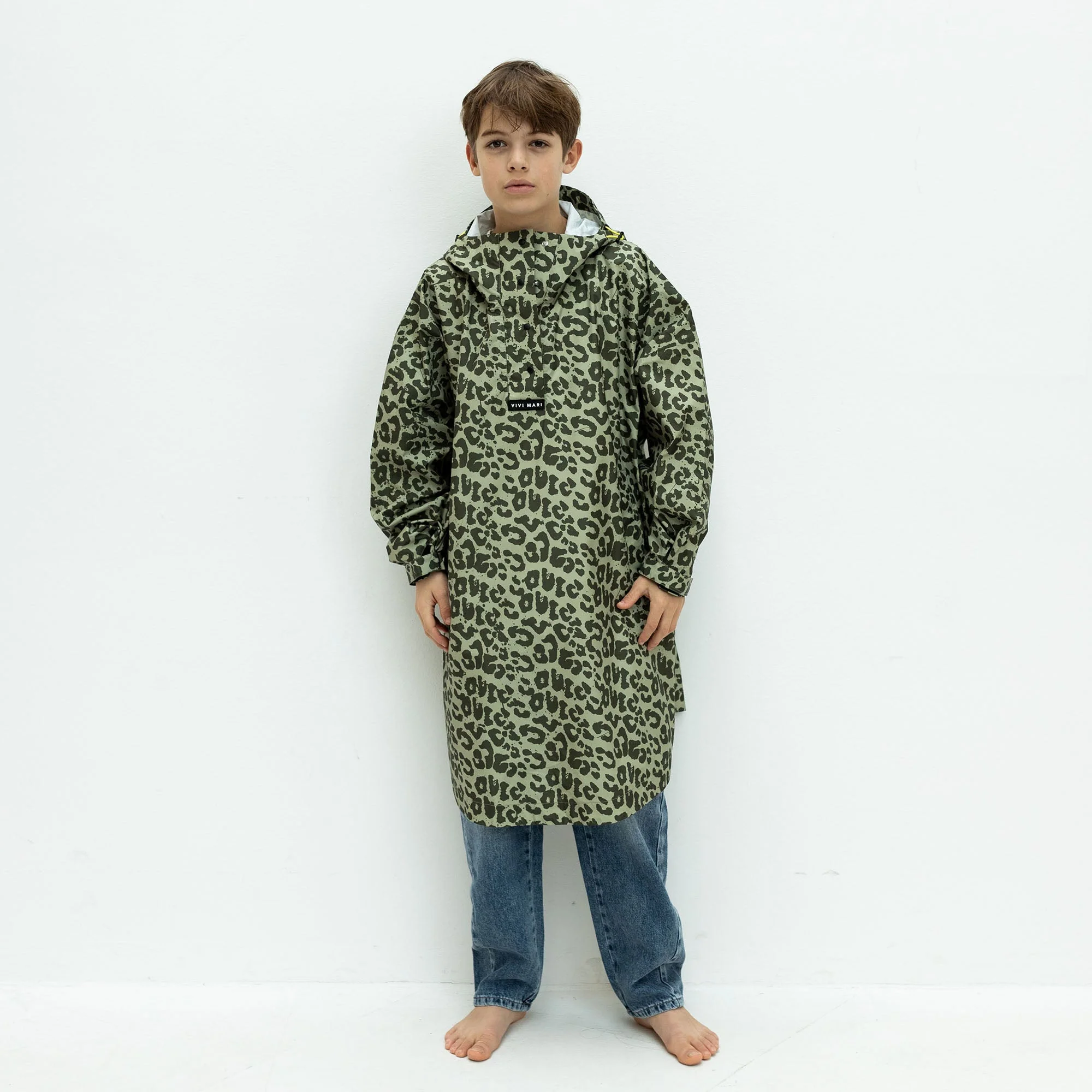 Kids Raincoat leo splashes olive/pale olive - Image 4