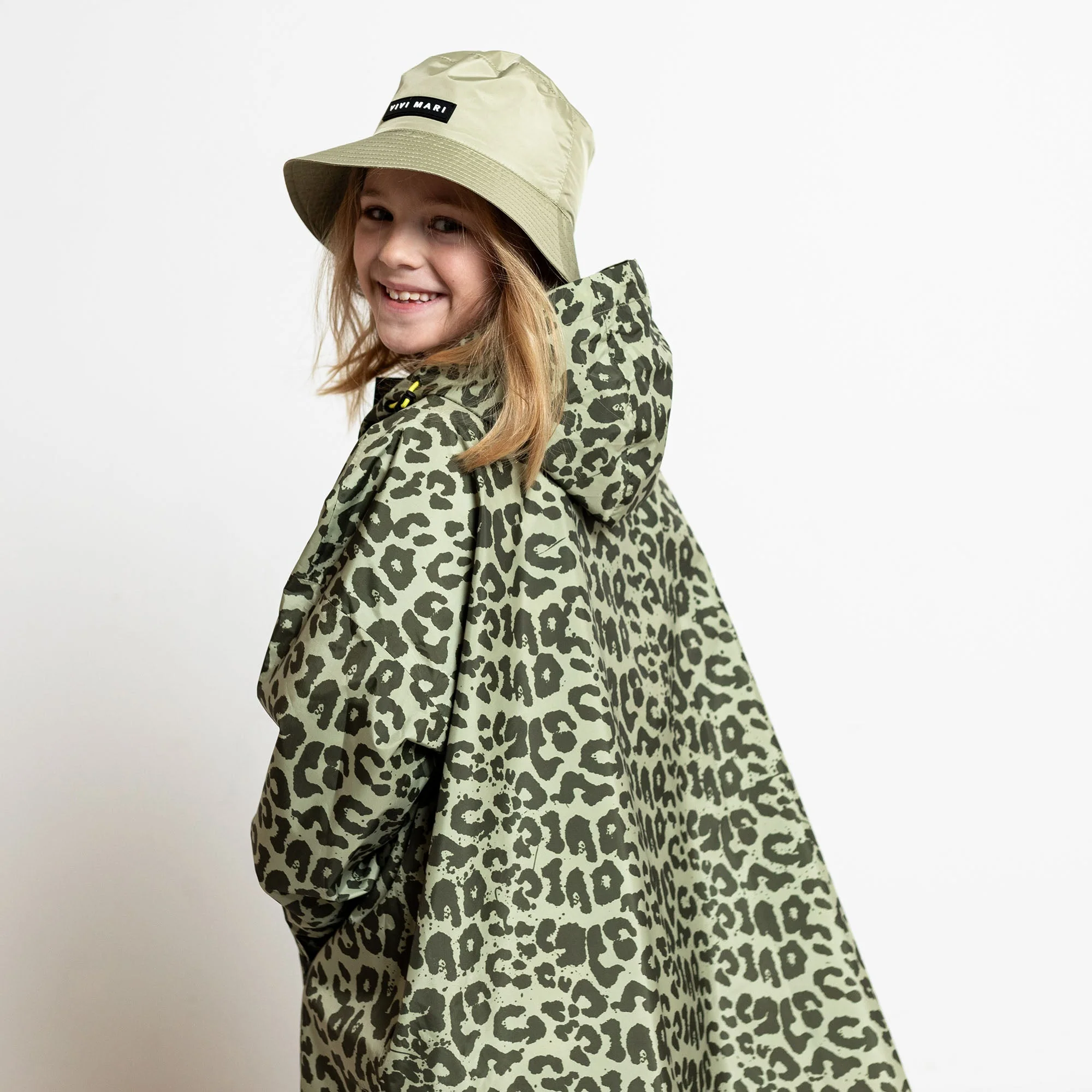 Kids Raincoat leo splashes olive/pale olive - Image 7