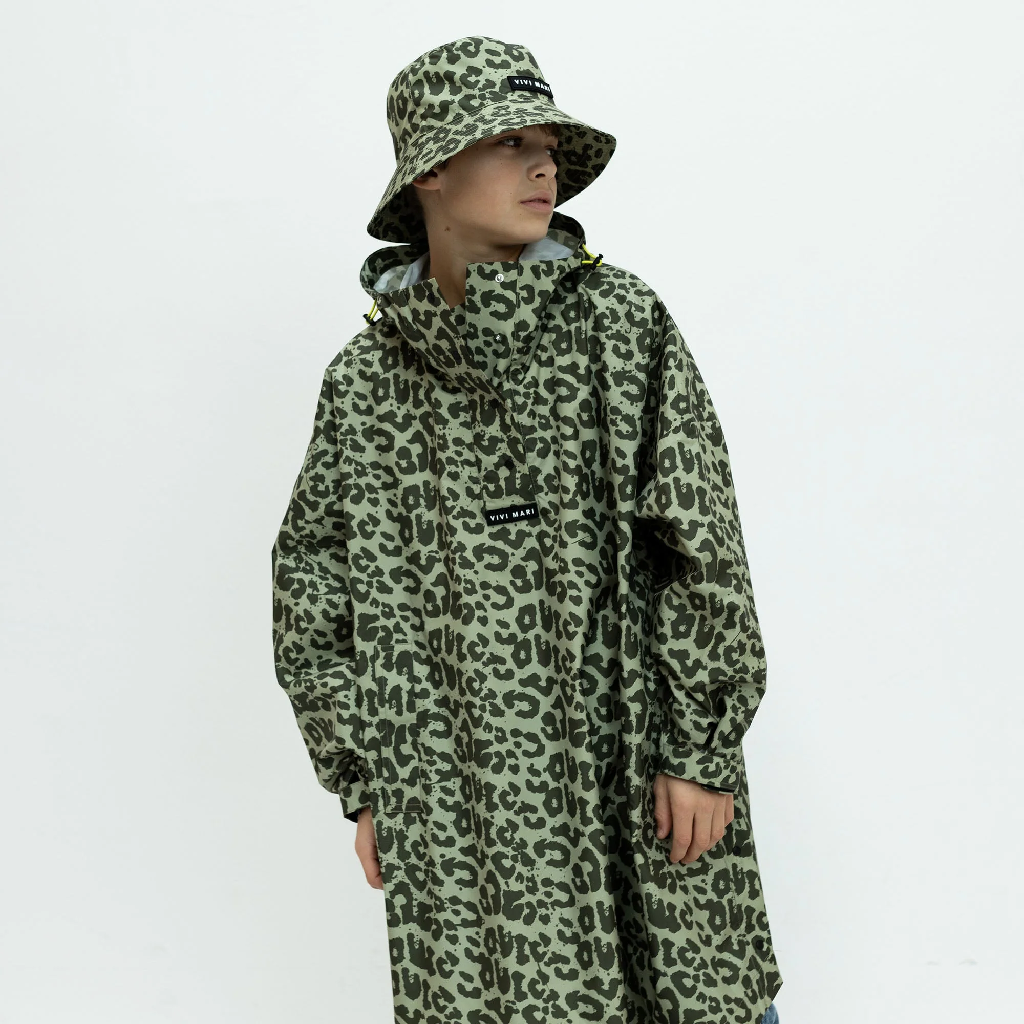 Kids Raincoat leo splashes olive/pale olive - Image 9