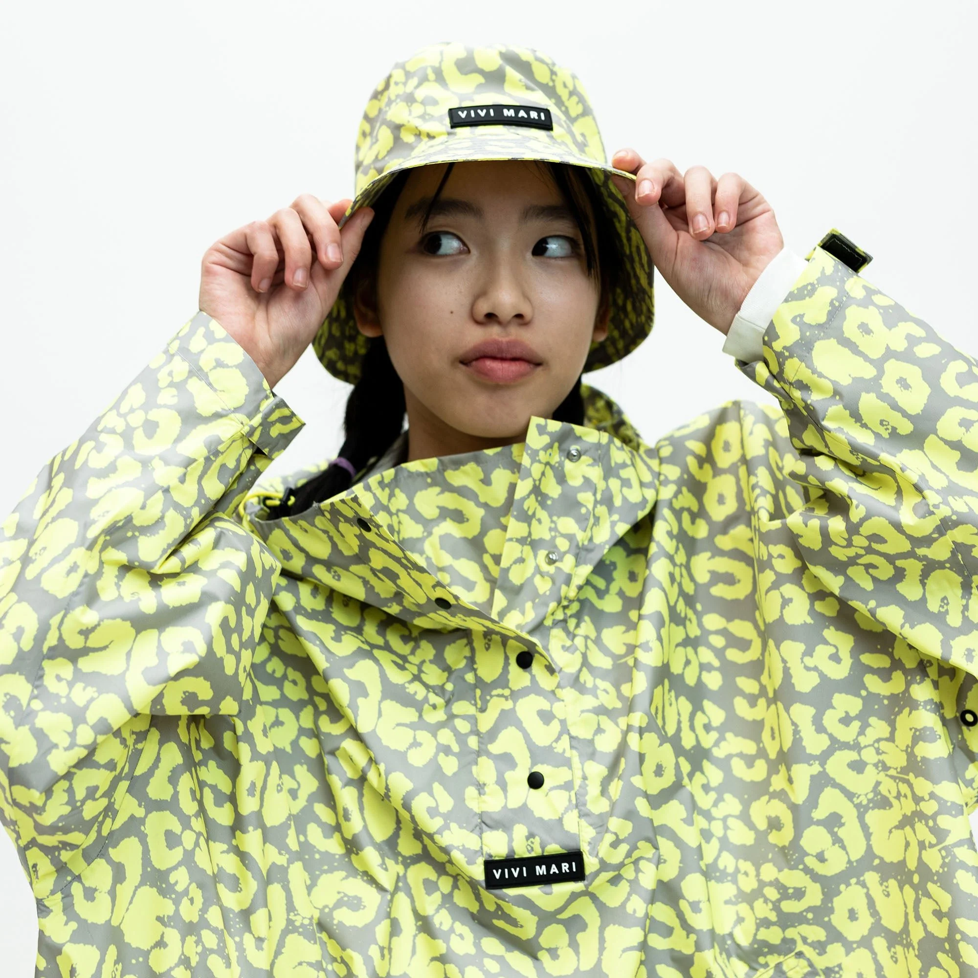 Kids Raincoat leo splashes yellow/grey - Image 3
