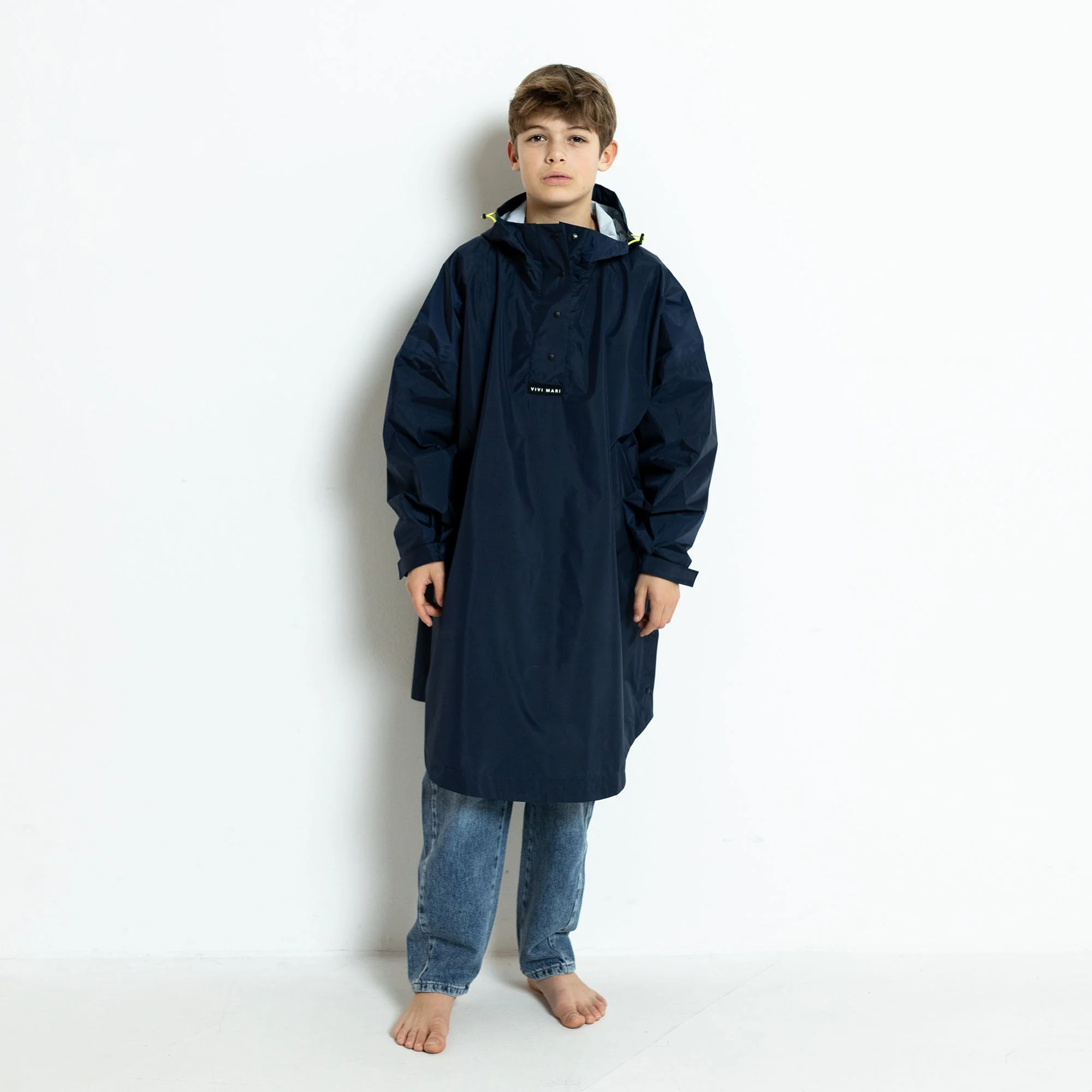 Kids Raincoat solid navy - Image 3