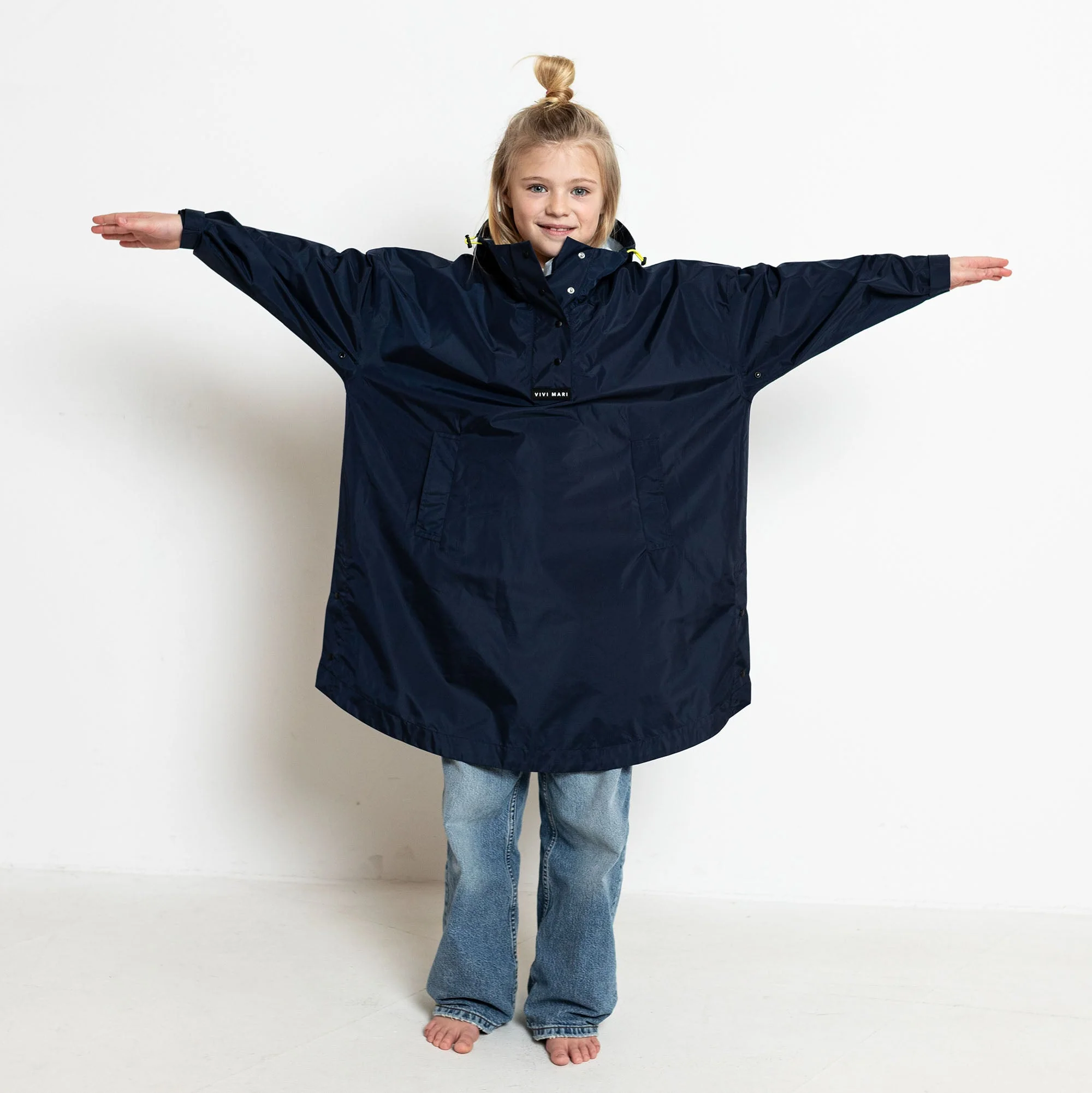 Kids Raincoat solid navy - Image 5
