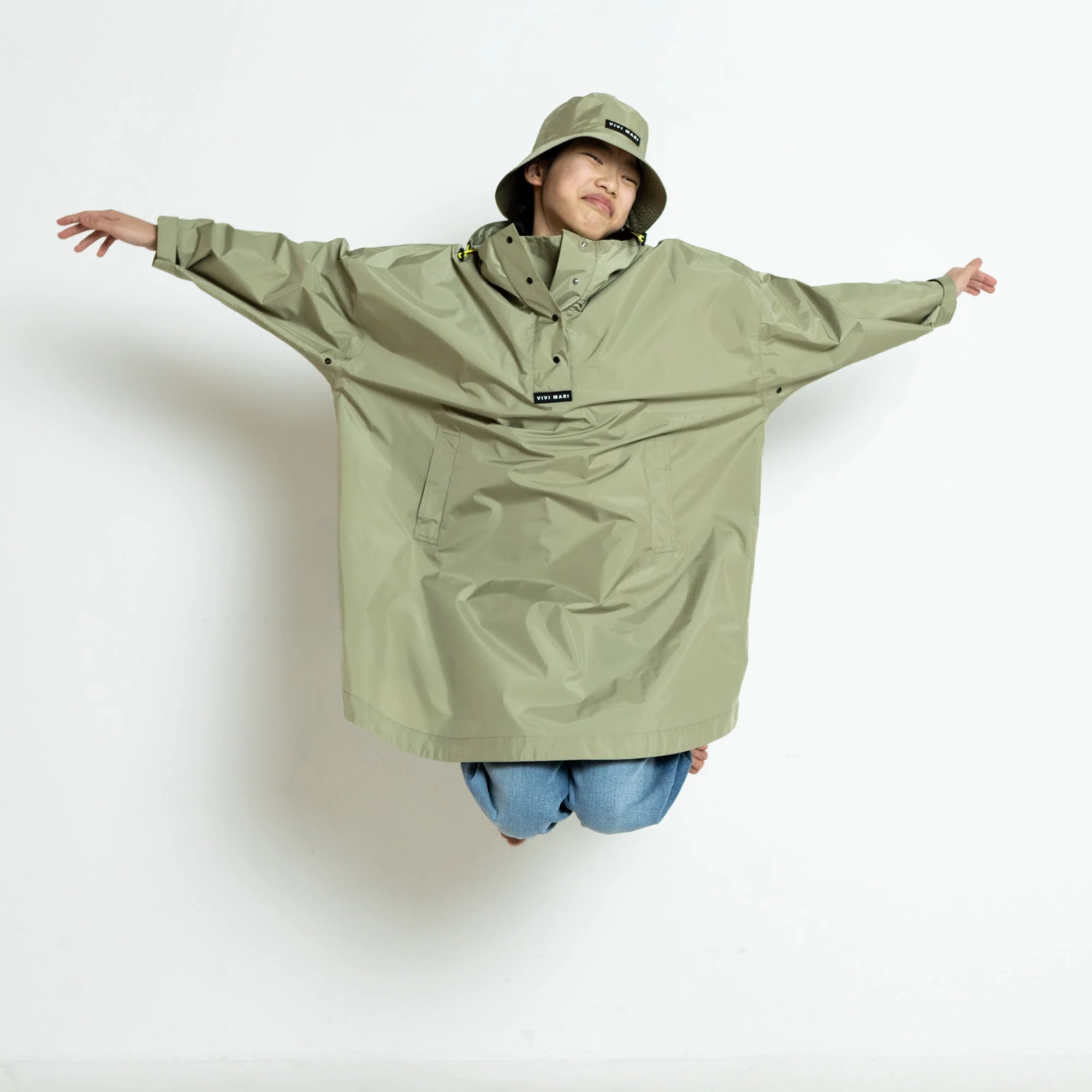 Kids Raincoat solid pale olive - Image 10