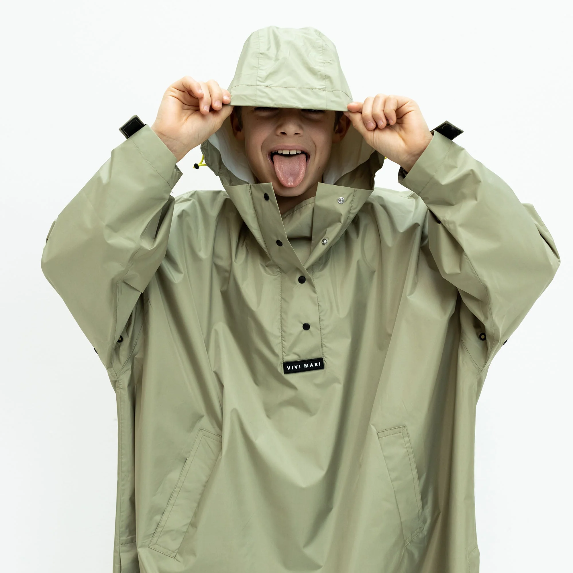 Kids Raincoat solid pale olive - Image 11