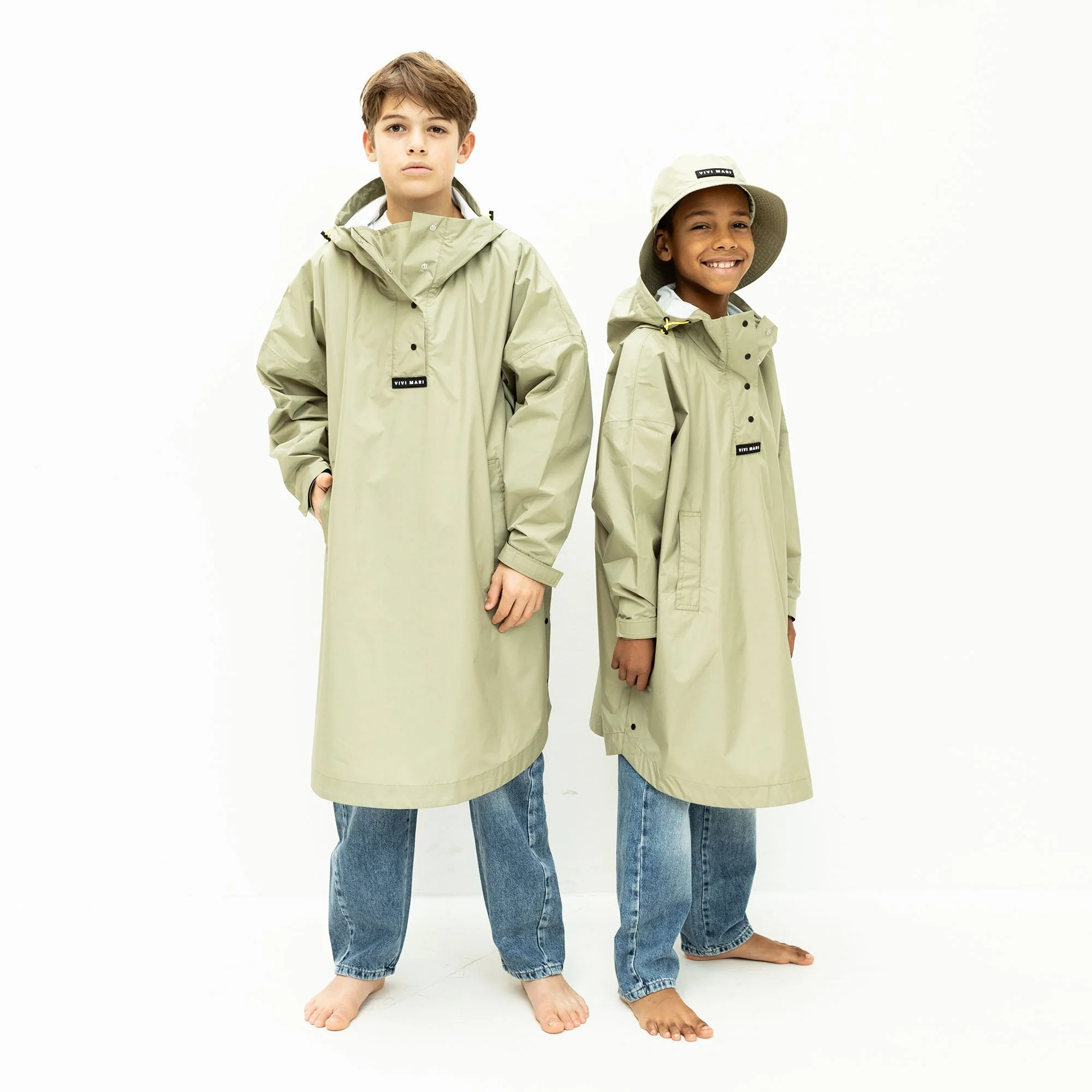 Kids Raincoat solid pale olive - Image 4