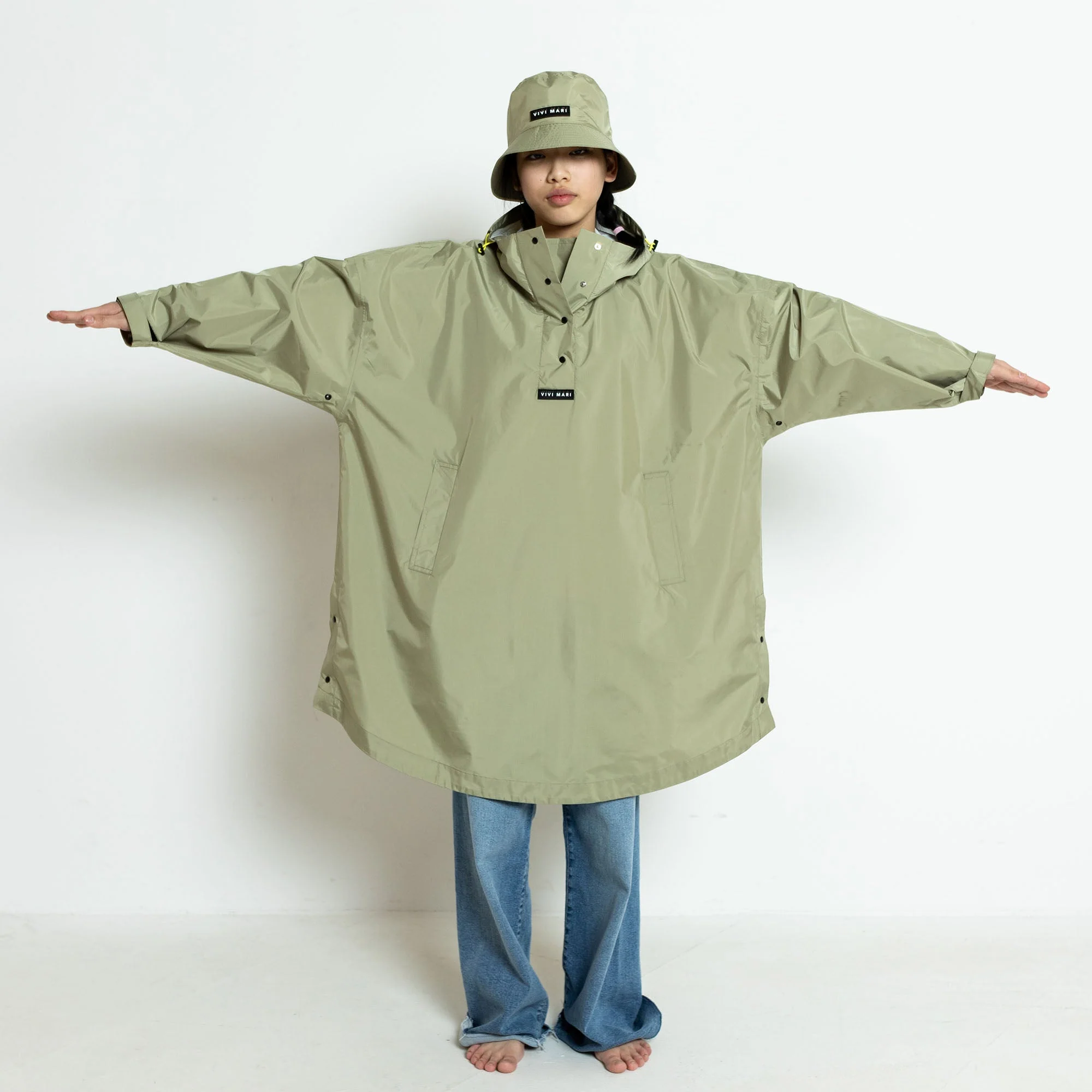 Kids Raincoat solid pale olive - Image 7