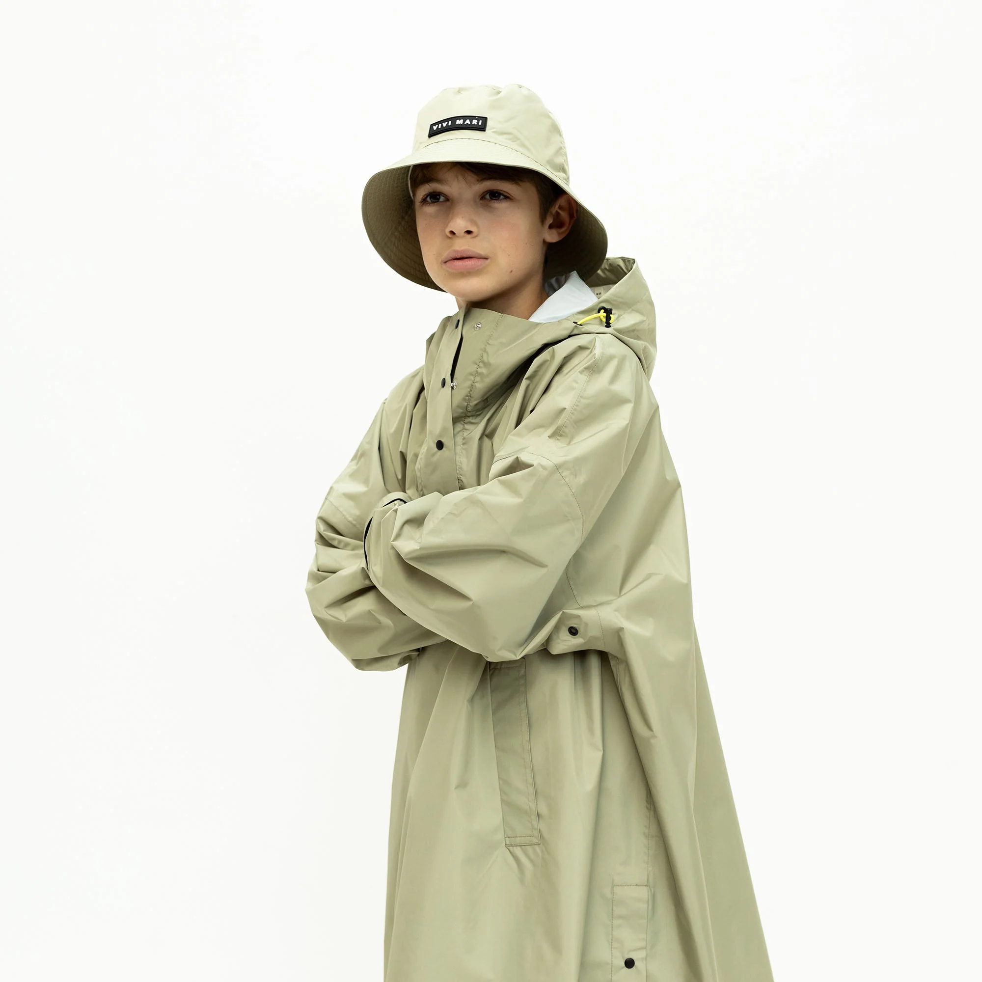 Kids Raincoat solid pale olive - Image 8